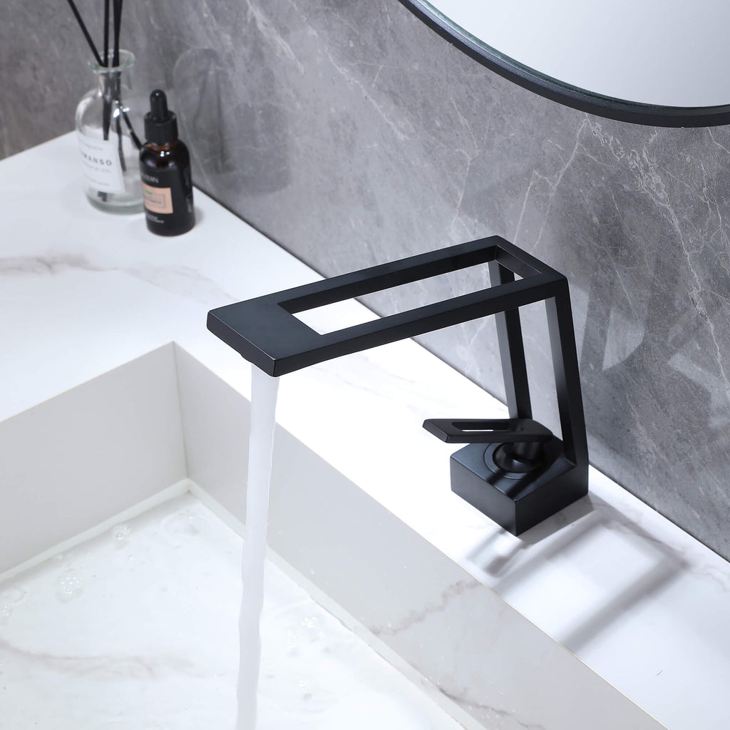 Contemporary Creative Design Bathroom Faucet Matte Black Lavatory Vanity Mixer Tap