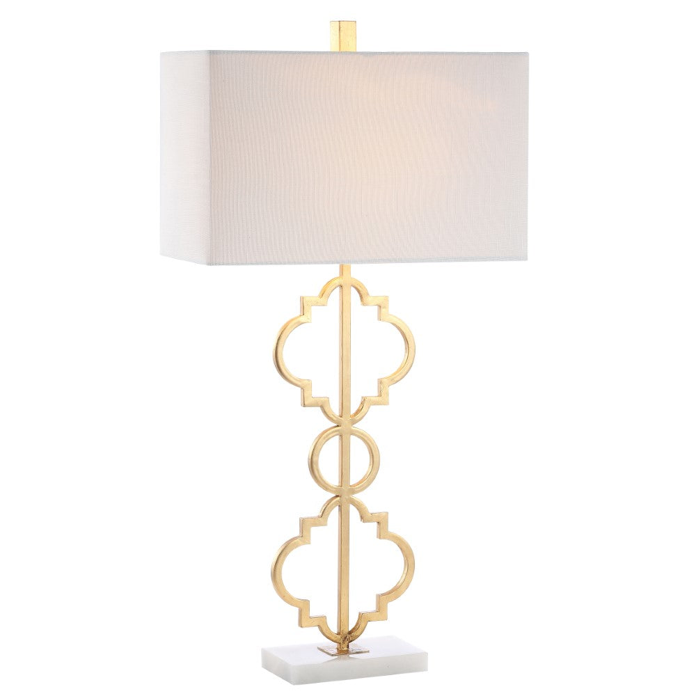 Selina 32" Iron Ogee Trellis LED Table Lamp