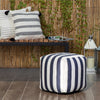 Cape May Indoor/Outdoor Square Pouf Ottoman - Blue