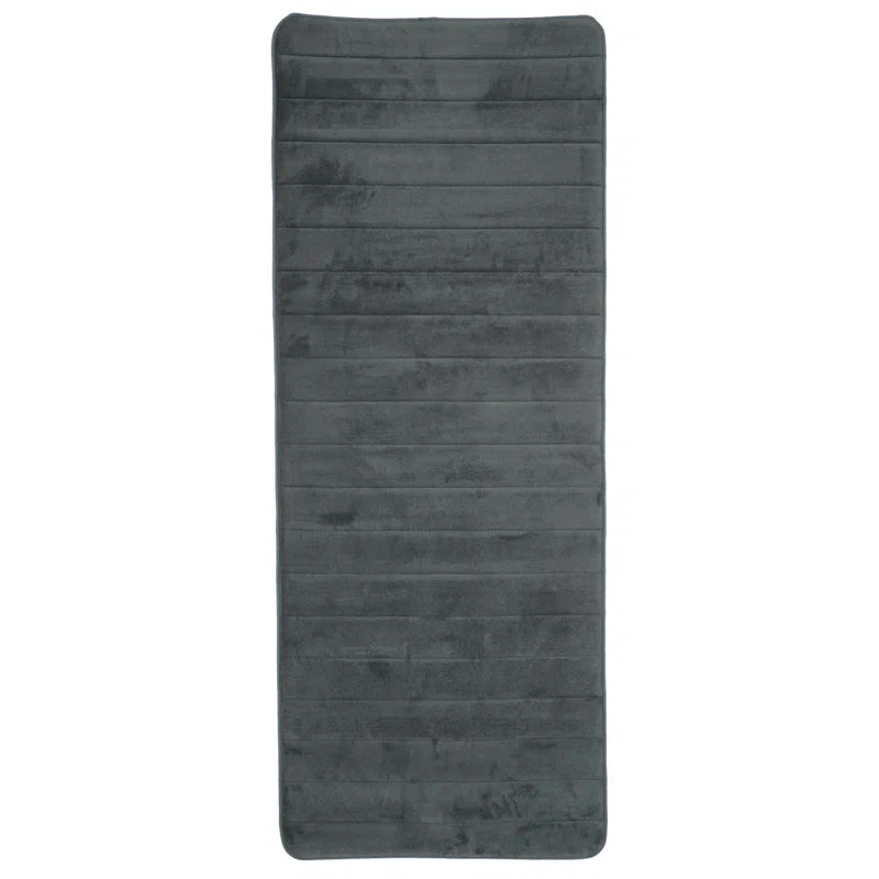 Jaynne Oversized Bathroom Rug-Memory Foam Bath Mat in Textured Stripes- Extra Long Non-Slip