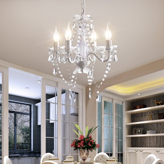 White Jenifry 4 - Light Dimmable Empire Chandelier