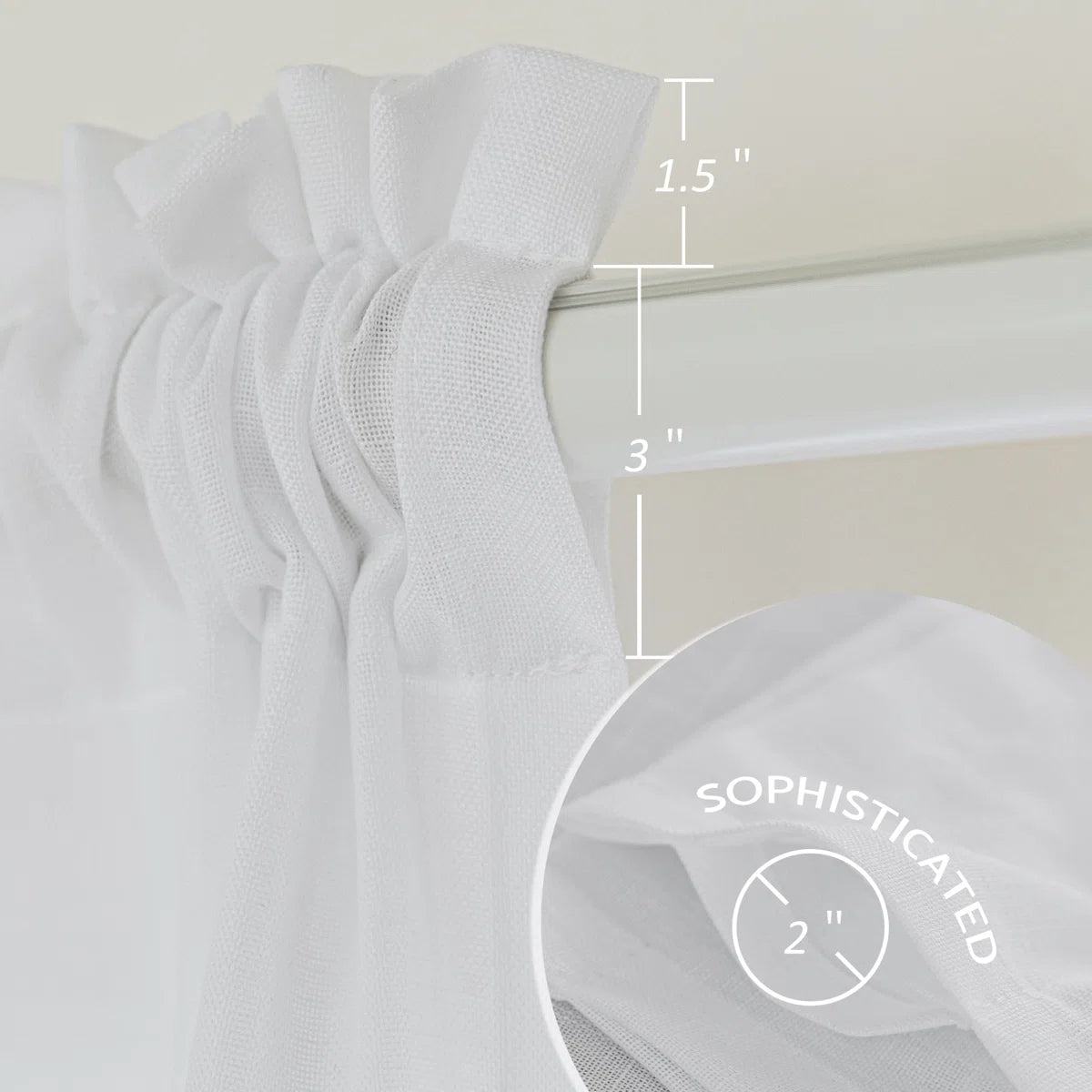 Jep Linen Blended Semi Sheer Rod Pocket Curtain Pair (Set of 2)