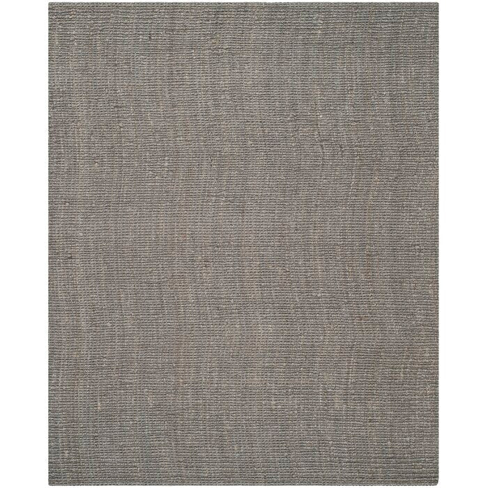 Jeremy Handmade Flatweave Jute/Sisal Light Grey Rug, Rectangle 4' x 6'