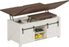 Jode Lift Top Coffee Table for Living Room with 4 Sliding Barn Doors