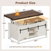 Jode Lift Top Coffee Table for Living Room with 4 Sliding Barn Doors