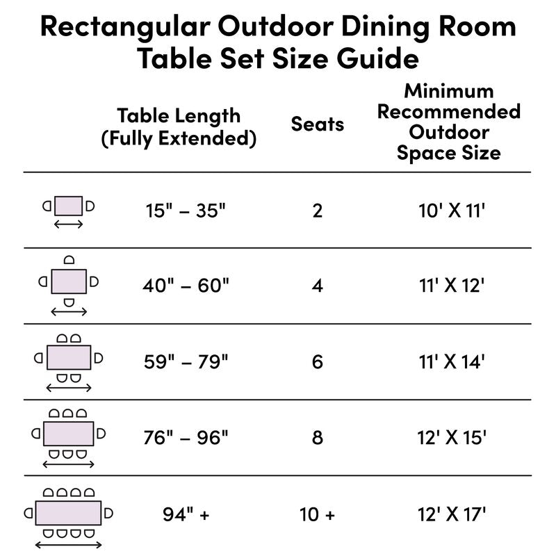 Joel 6 - Person Rectangular Outdoor Dining Set