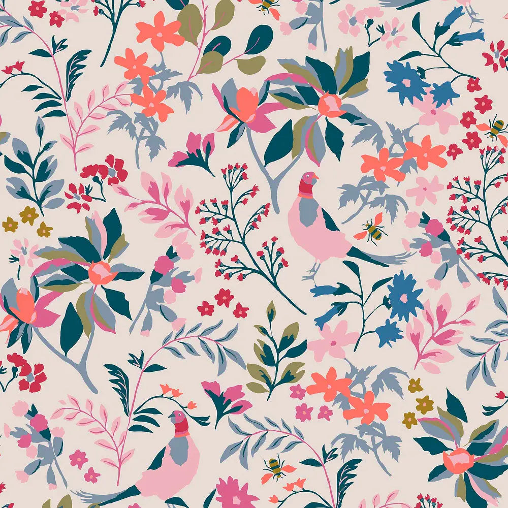 Fields Edge Floral Antique Creme Wallpaper