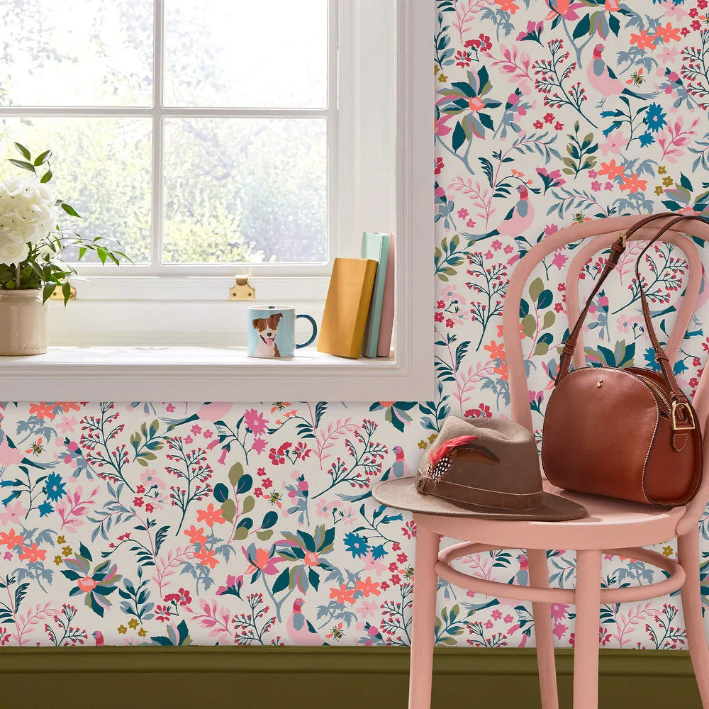 Fields Edge Floral Antique Creme Wallpaper