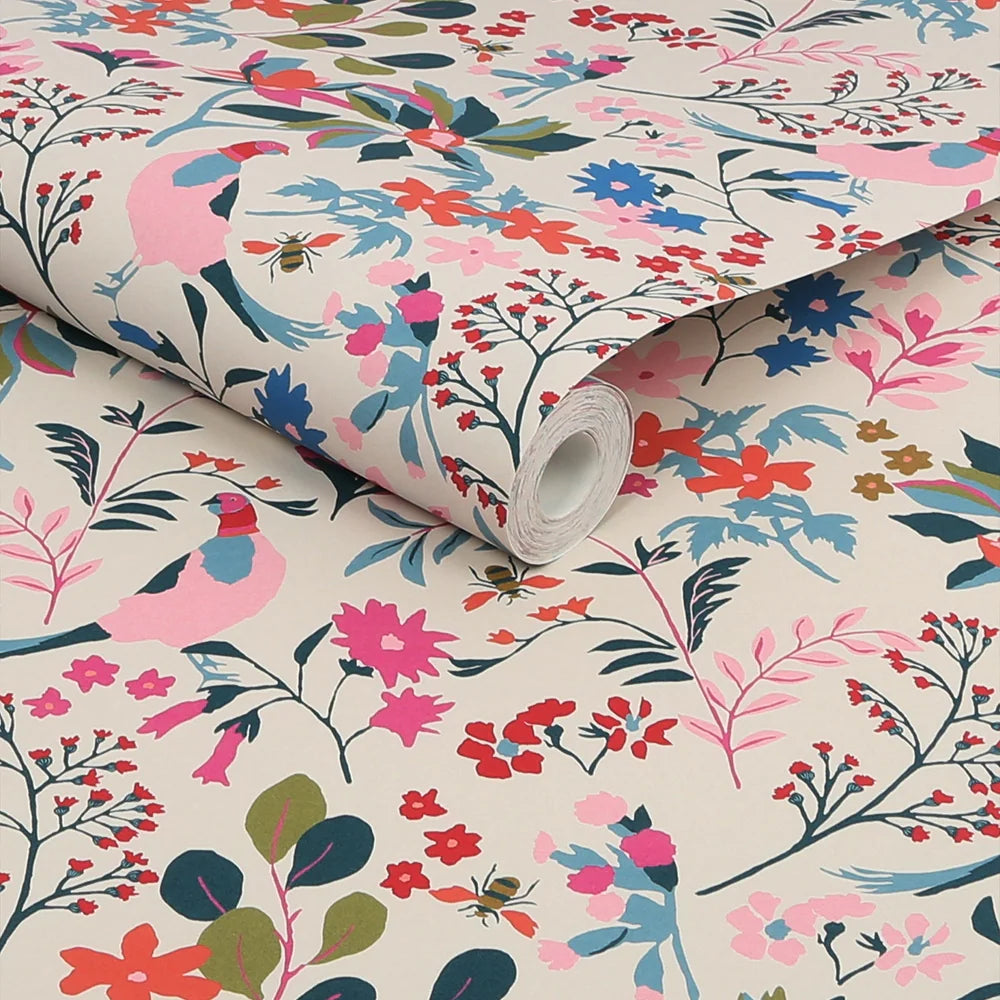 Fields Edge Floral Antique Creme Wallpaper