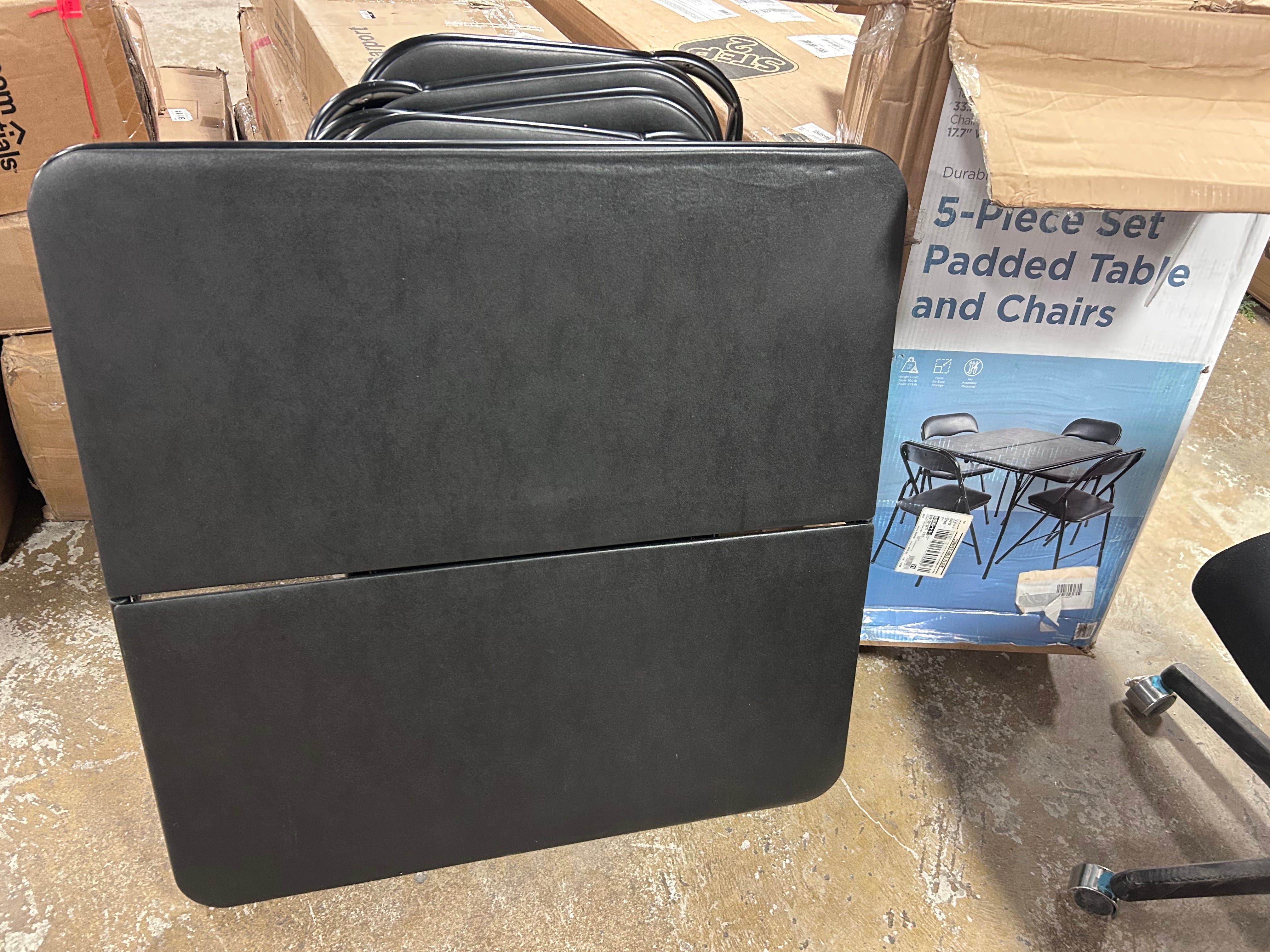 5pc Folding Table Set Black – Salvage & Co Indy