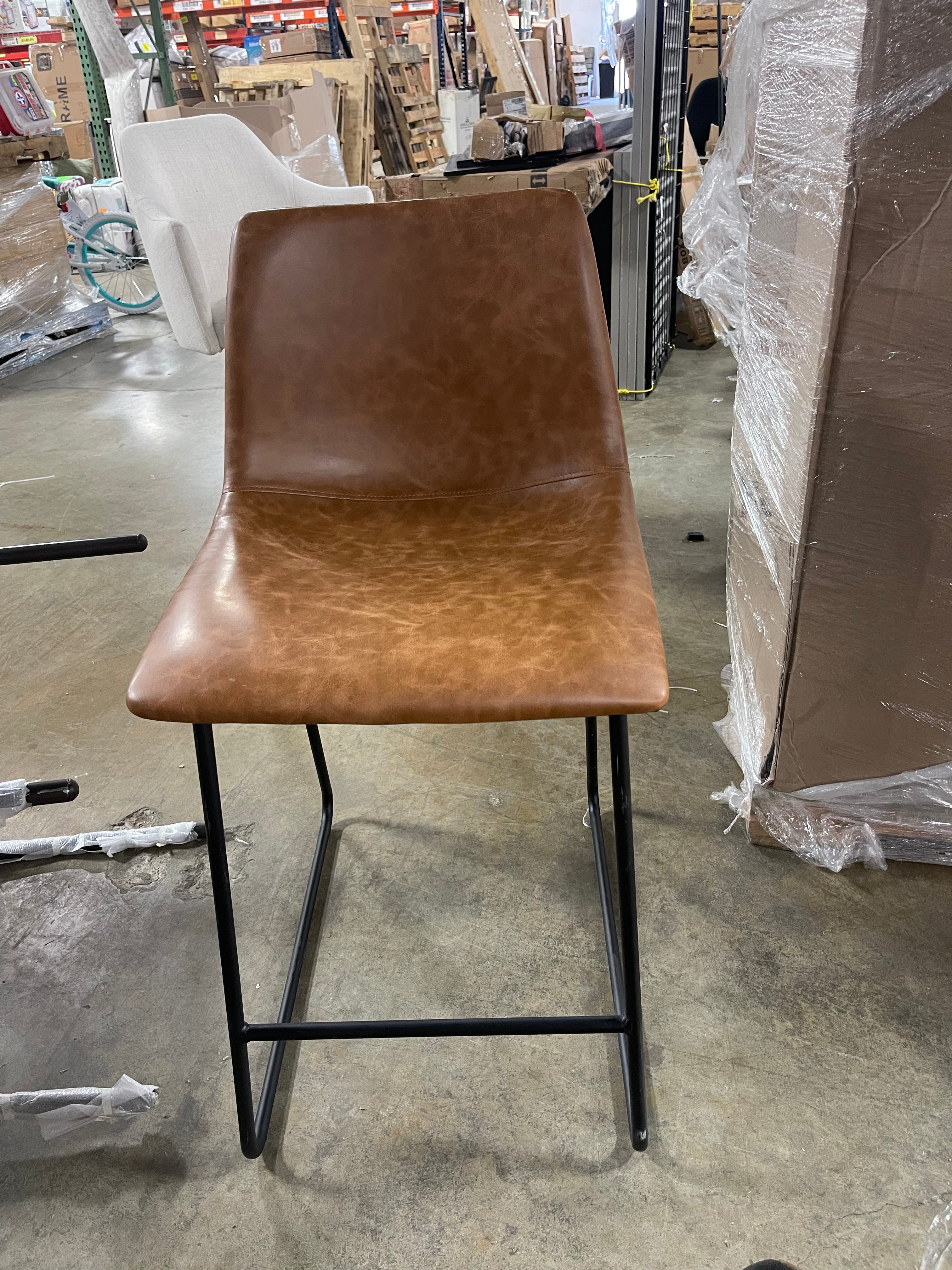 Set of 2 Bowden Faux Leather Counter Height Barstool