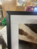 2pc Zebra Close up Glass Framed Wall Posters: Modern Animal Photography Prints