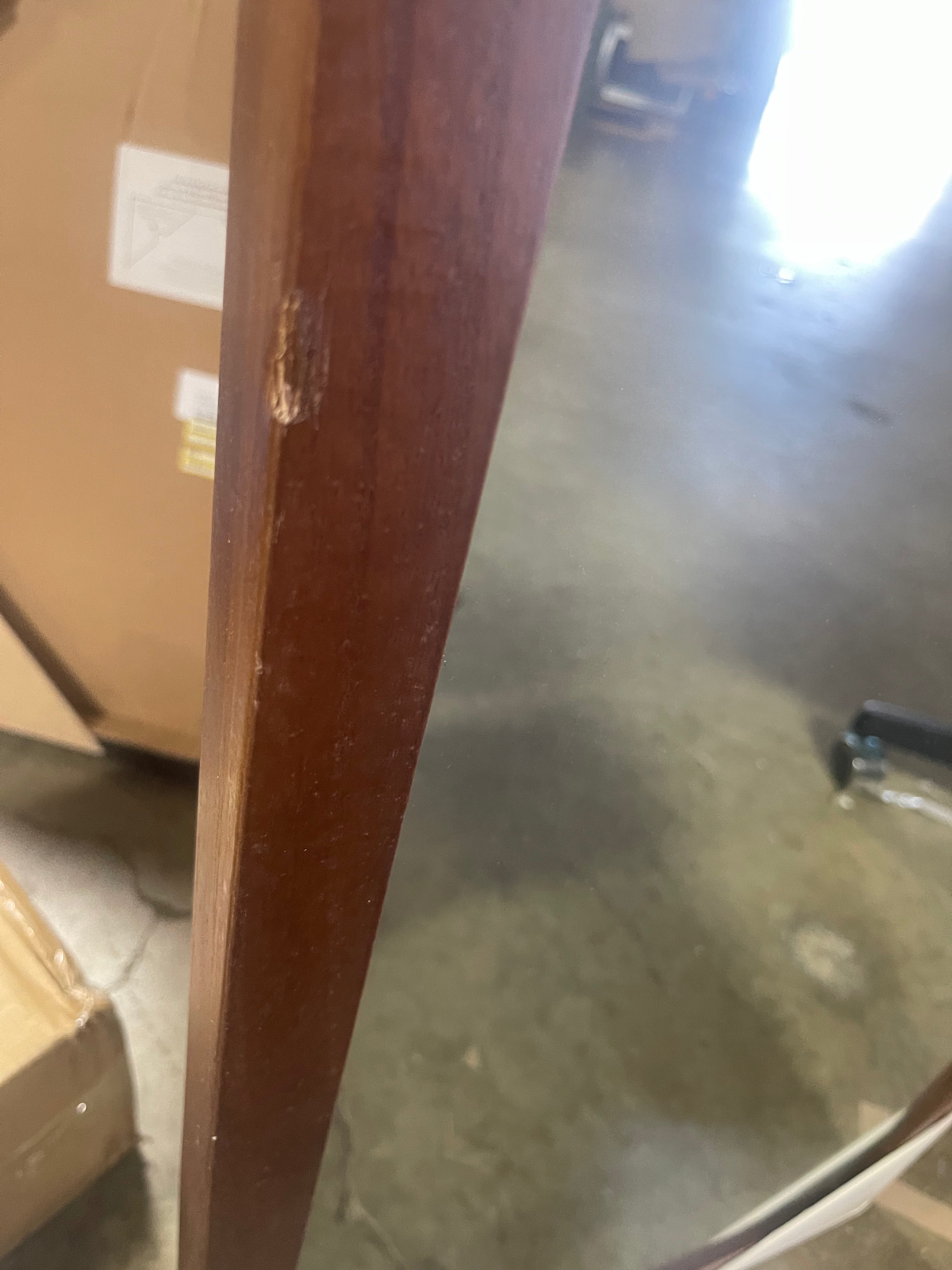 Wood Ladder Standing Mirror Brown