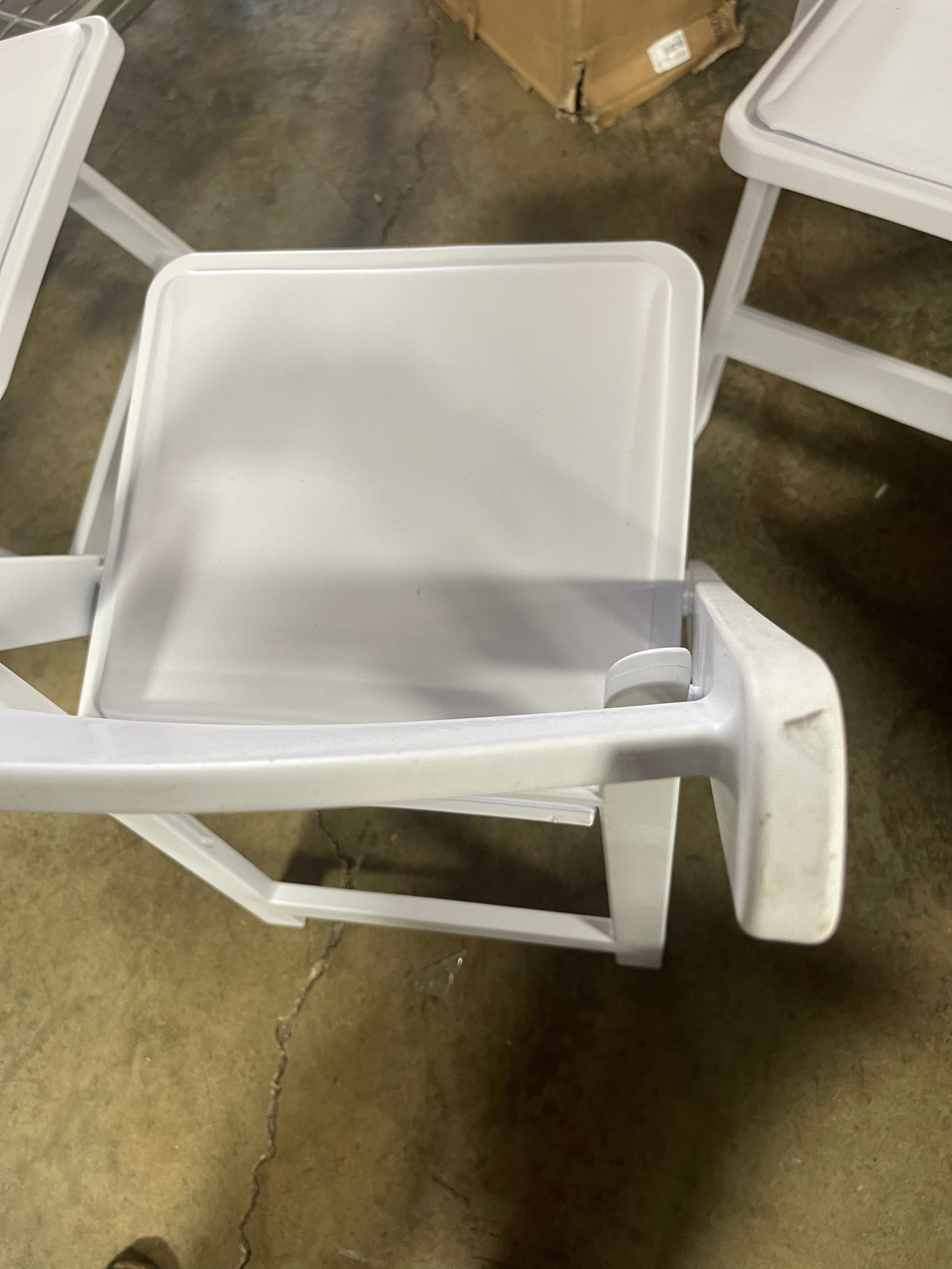 White Resin Stackable - Comfortable - Padded Seats - Indoor/Outdoor Folding Chairs for Events - 4 Pack