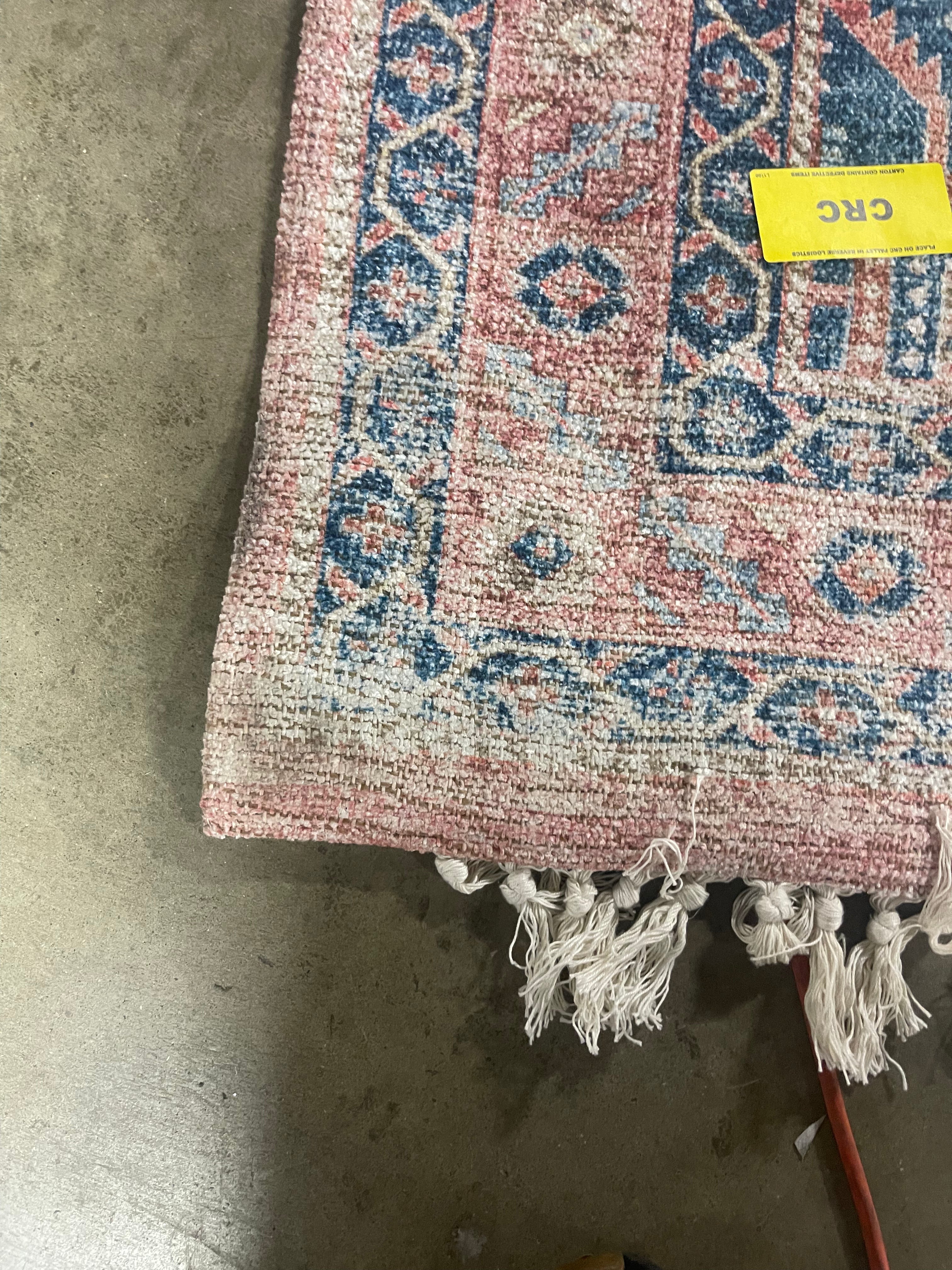Fringed Medallion Area Rug Rust