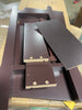 3-Tier Side End Table with Drawer Double Shelf Narrow Nightstand Espresso-Black
