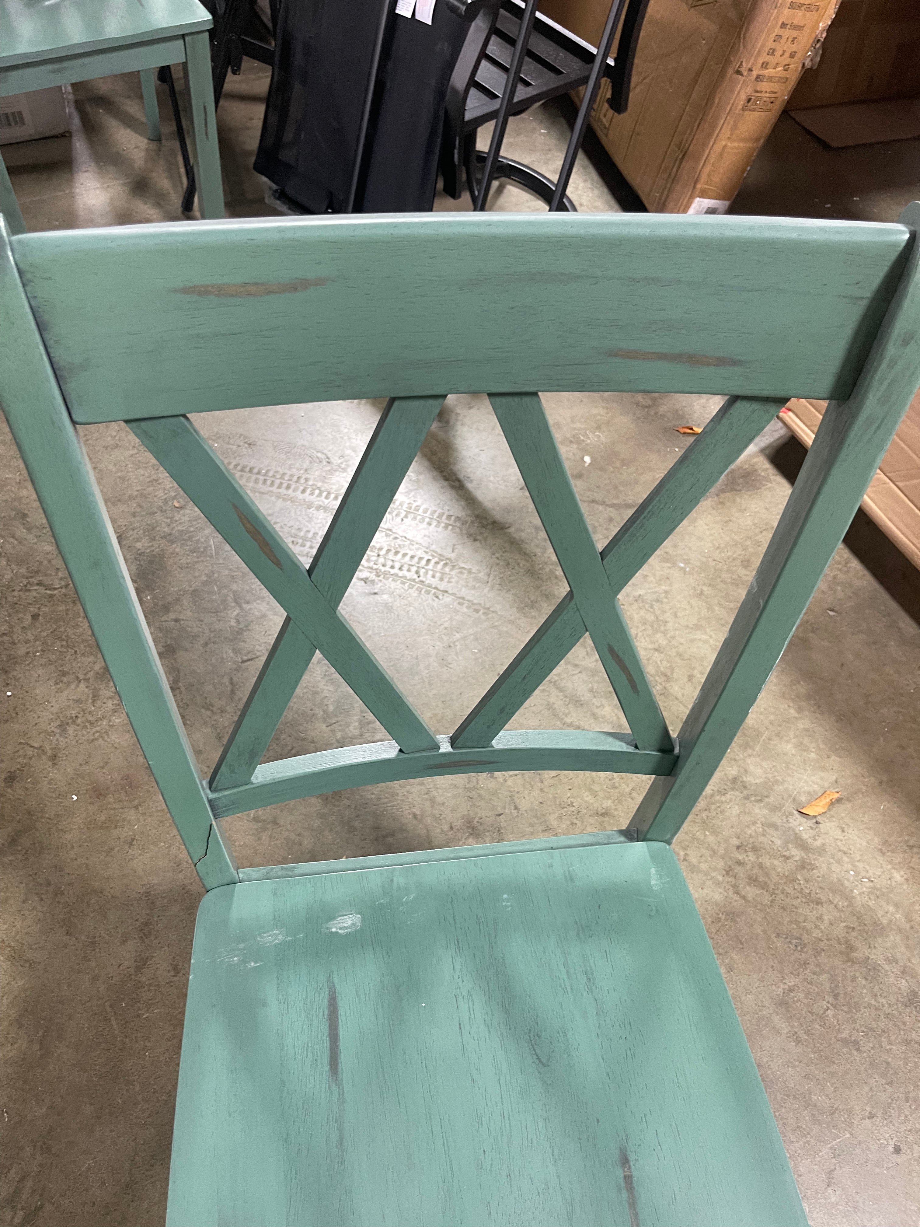 Wood Dining Chair, Teal (Set of 3)