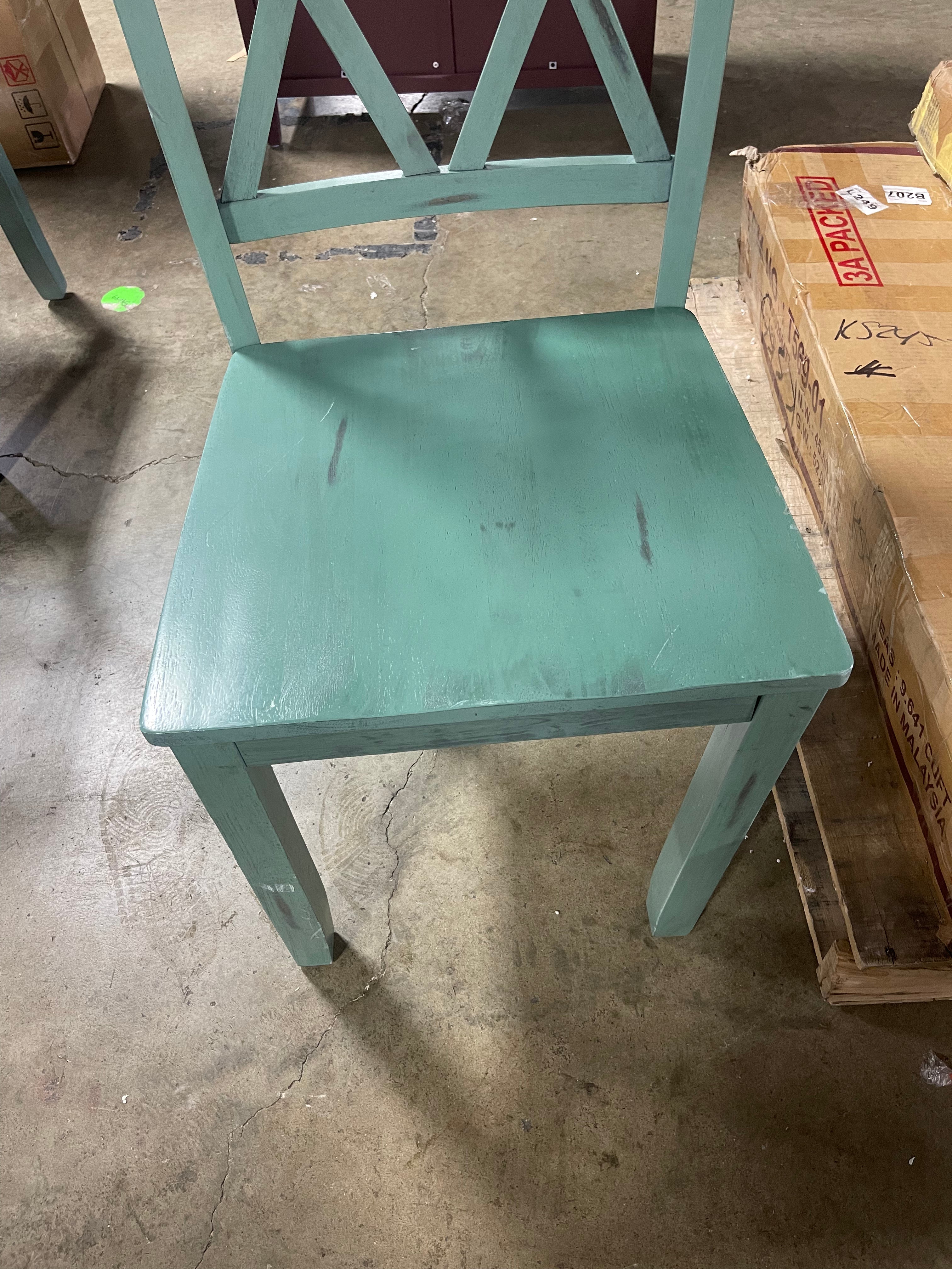 Wood Dining Chair, Teal (Set of 3)