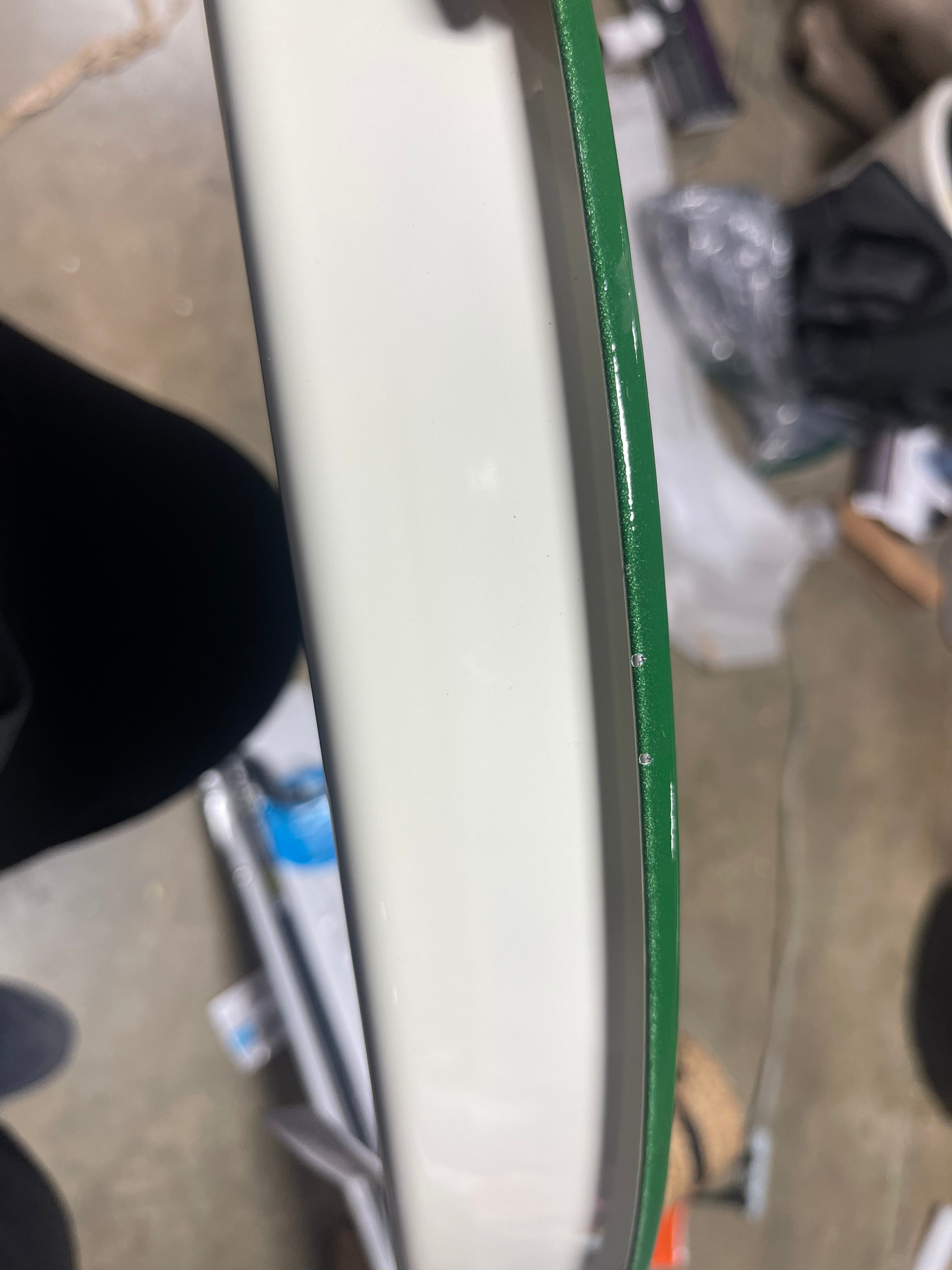 Enamel-Coated Metal Oval Serving Tray Cream/Green