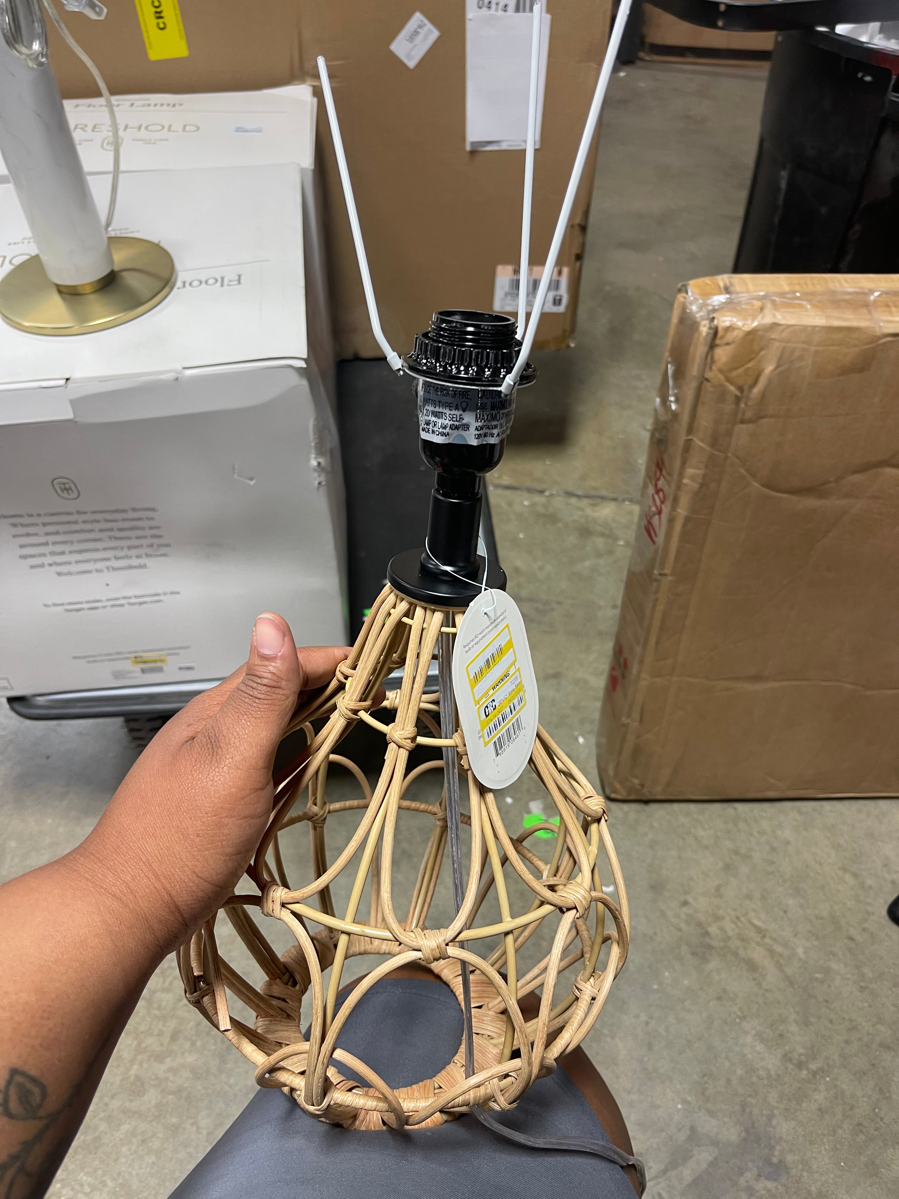 Boho Rattan Table Lamp Brown