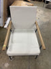 Lewes Wood Arm Upholstered Dining Chair with Metal Legs