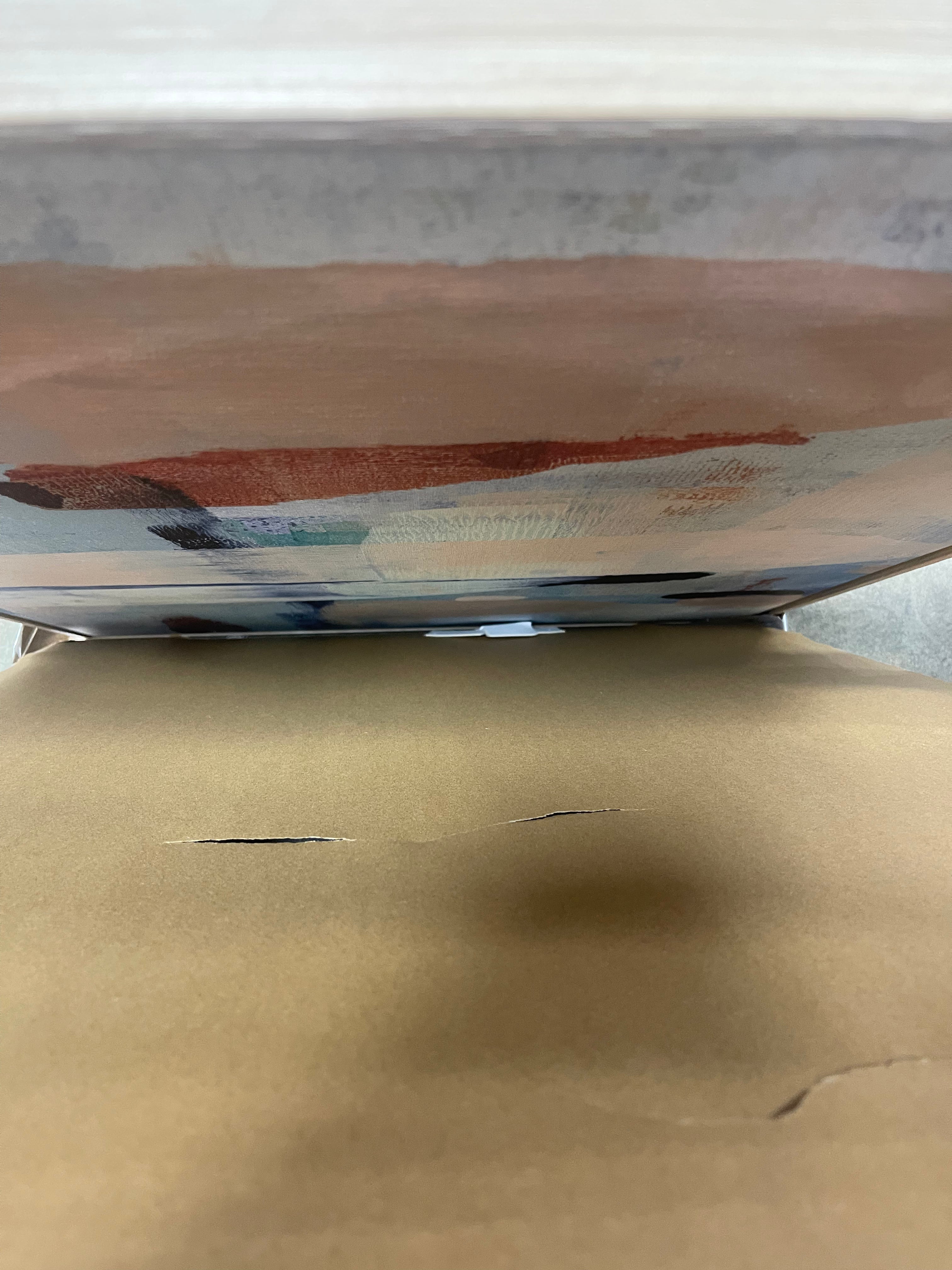 Abstract Framed Wall Art Canvas Beige - Set of 2