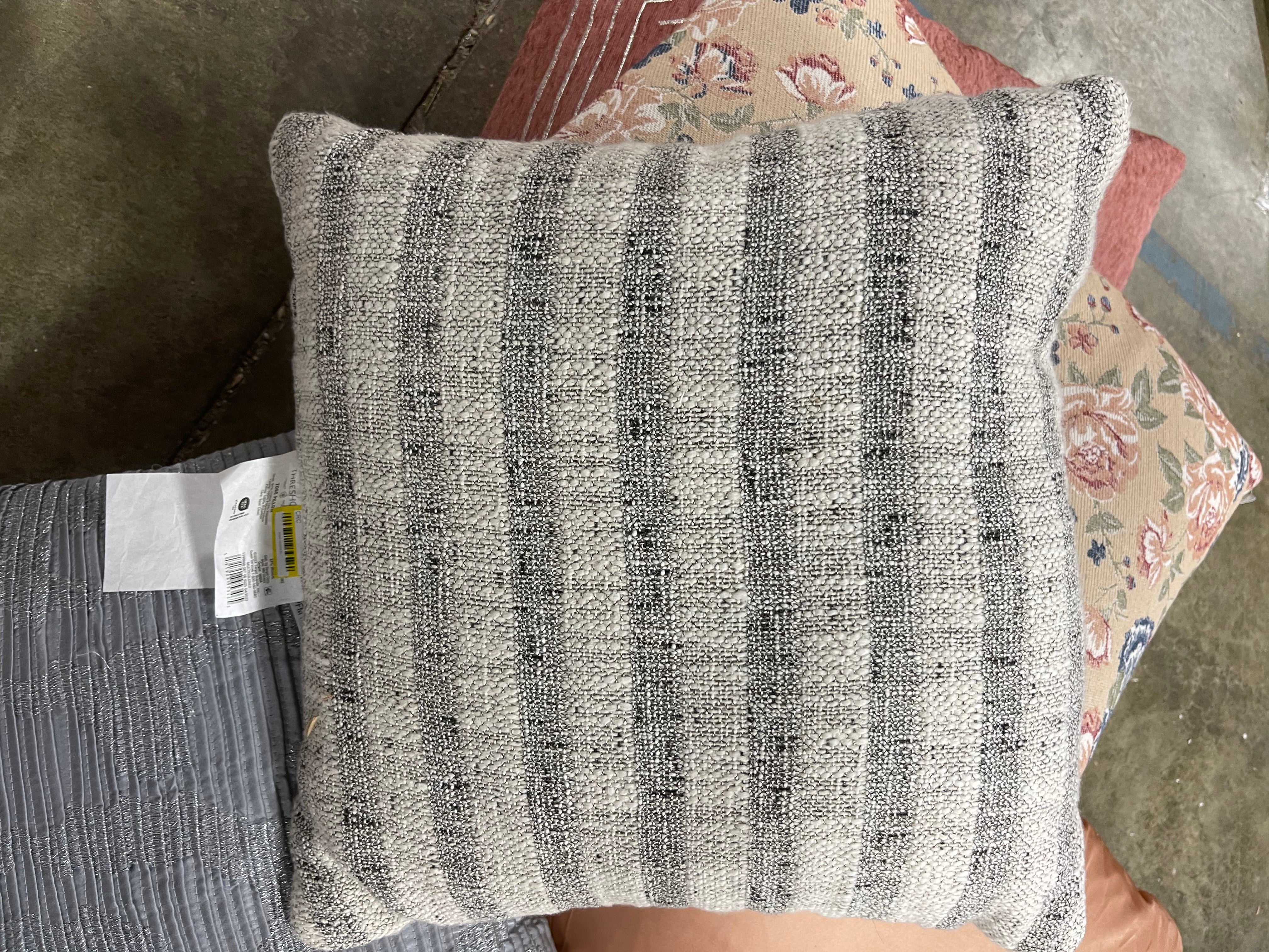 1-Piece Gray Stripe Toss Pillows