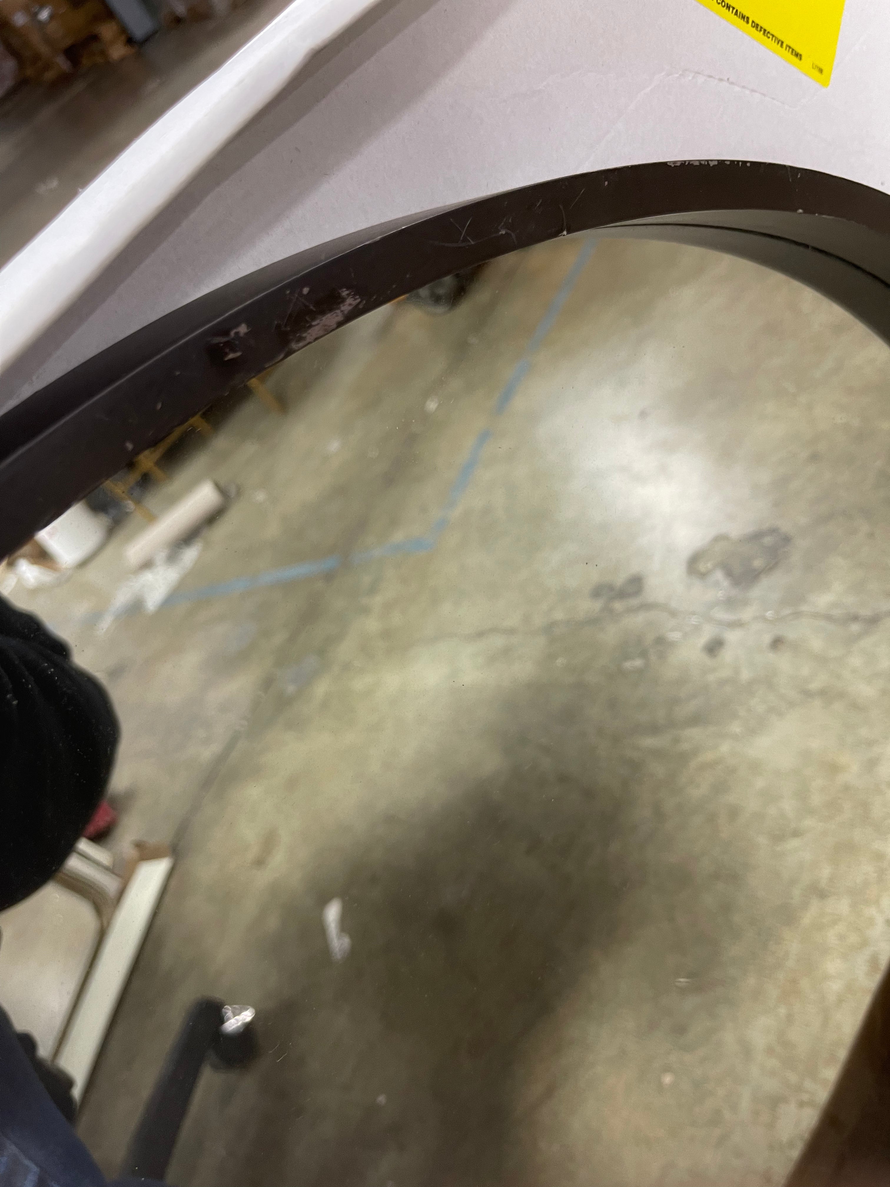 Round Wood Framed Wall Mirror