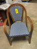 Brianna Bistro Chairs, Navy Blue + White + Brown Wood 1-Piece