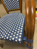 Brianna Bistro Chairs, Navy Blue + White + Brown Wood 1-Piece