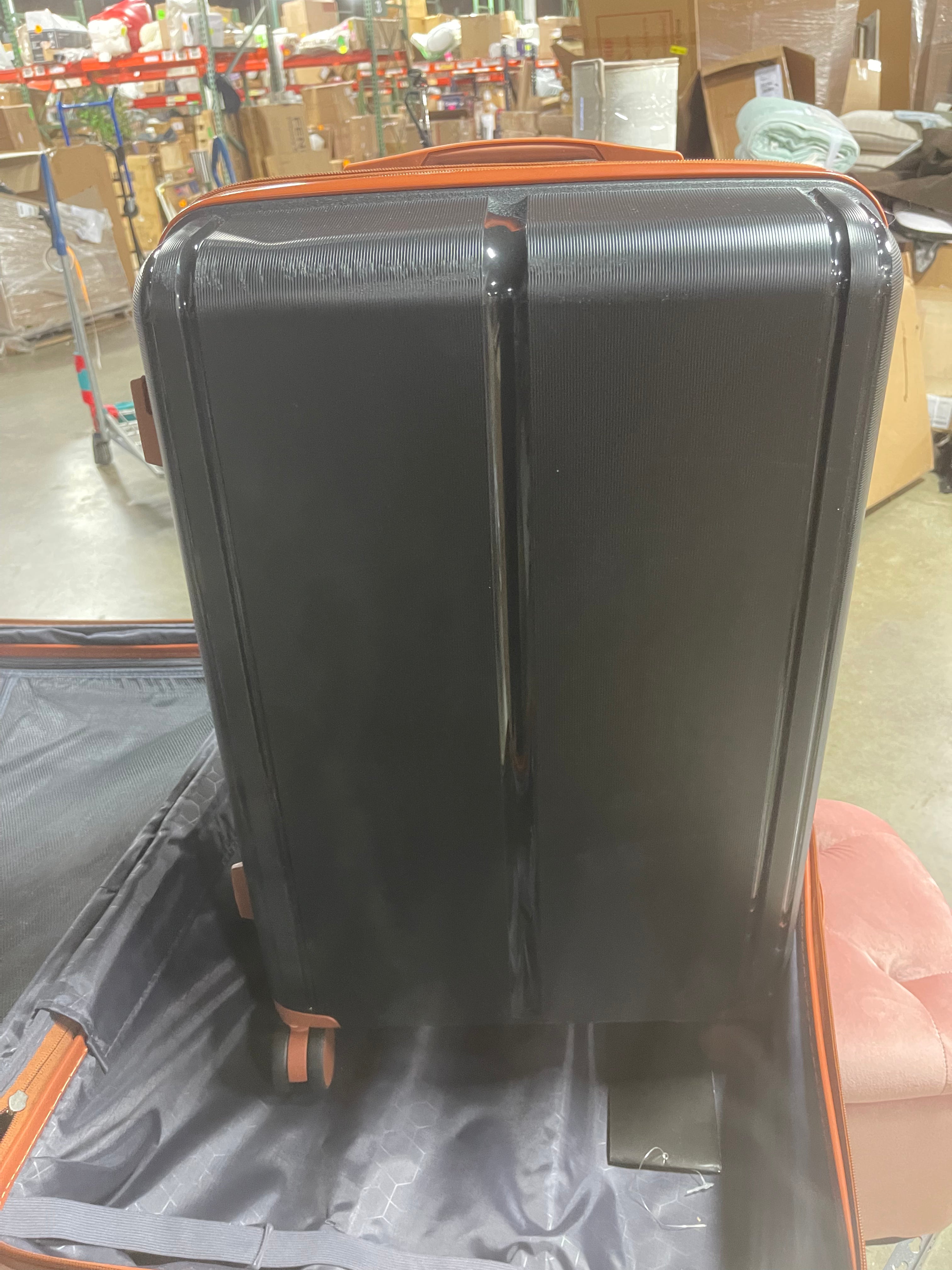 4 PCS Luggage Set, PP Lightweight Suitcase with Spinner Wheels and TSA Lock, Black
