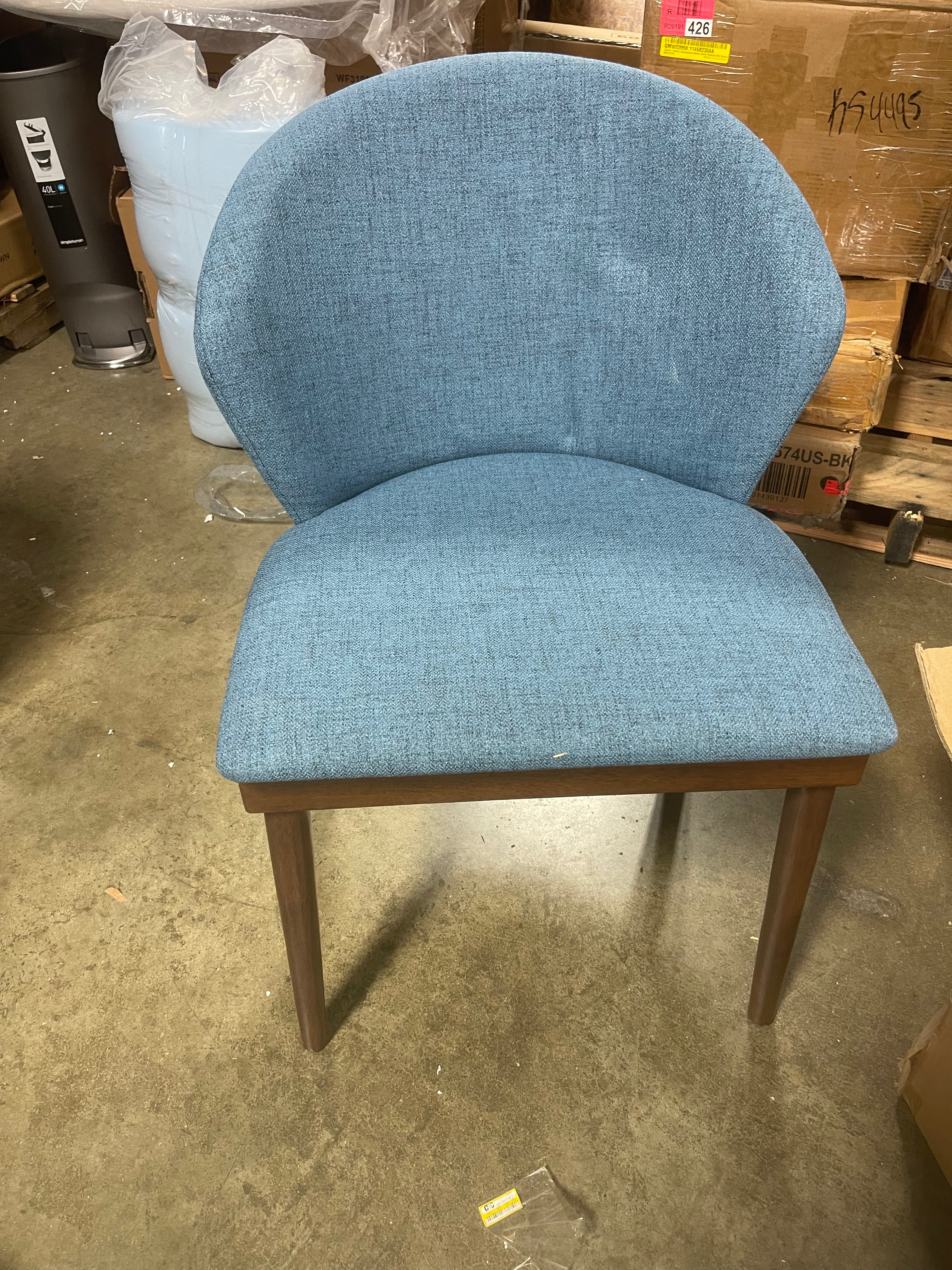 Westmont and Juno Chairs, Blue/Walnut Wood, Set of 2