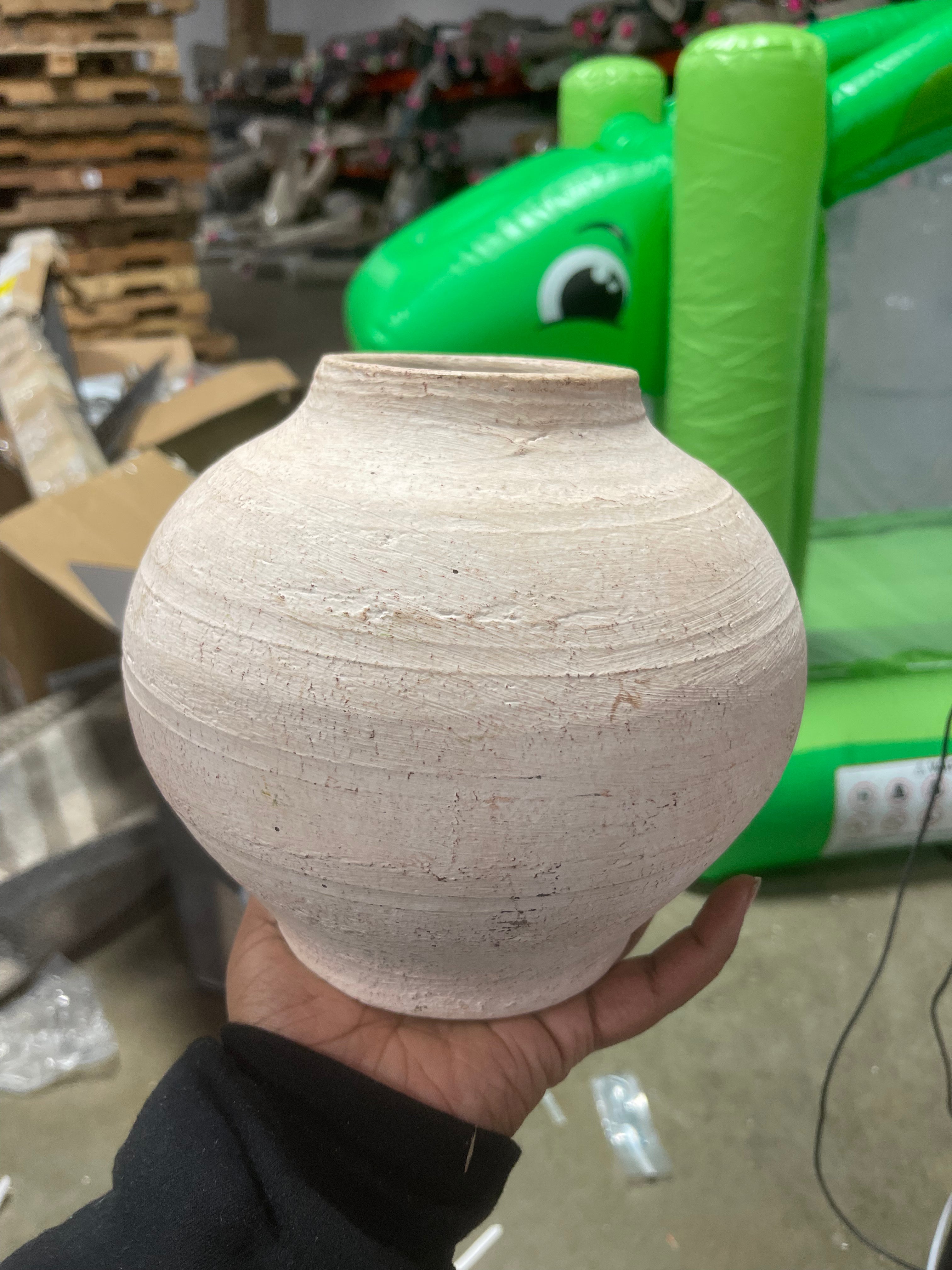 Small Ceramic Rustic Artisan Vase Cream