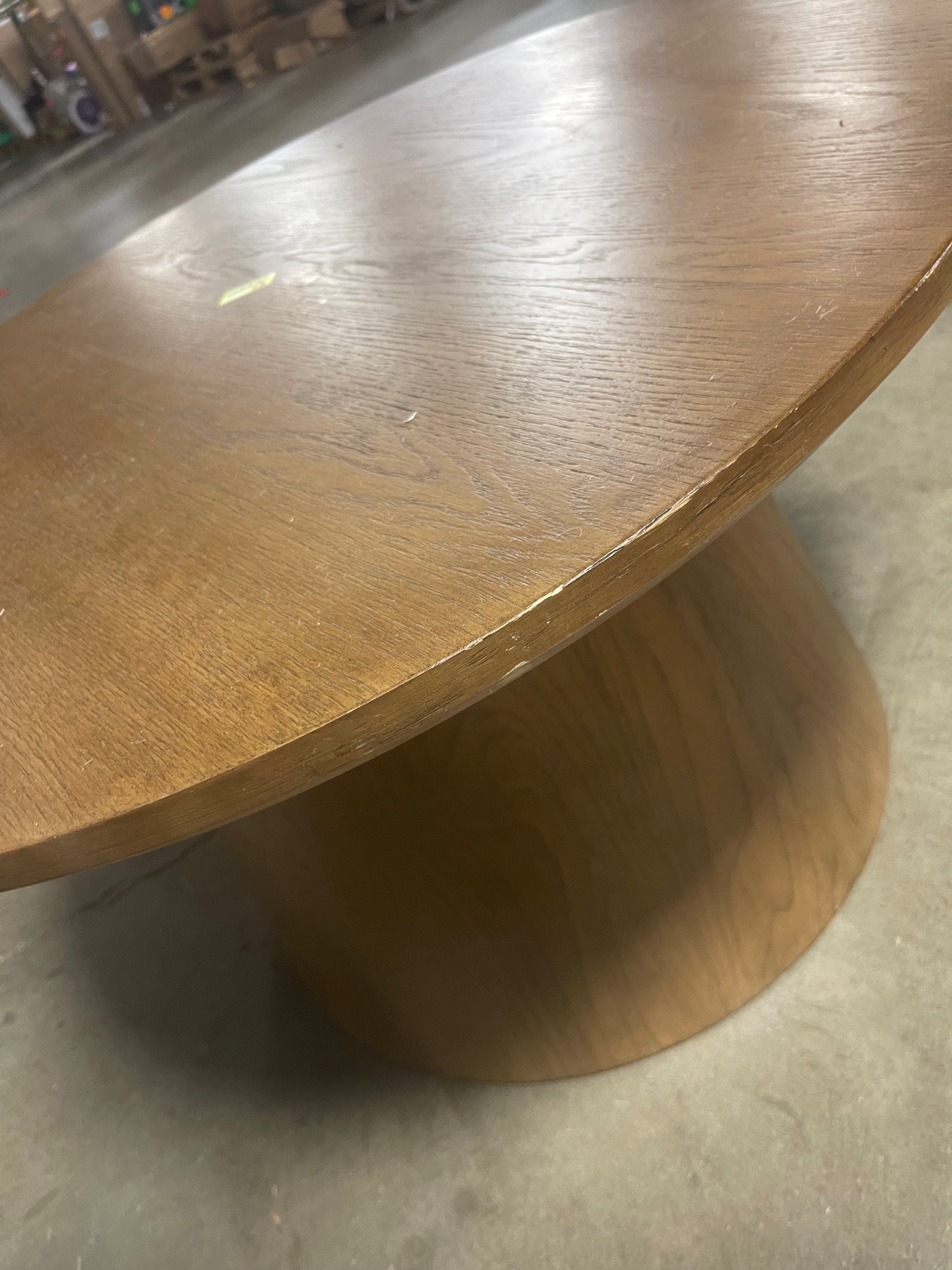 Wooden Round Pedestal Coffee Table