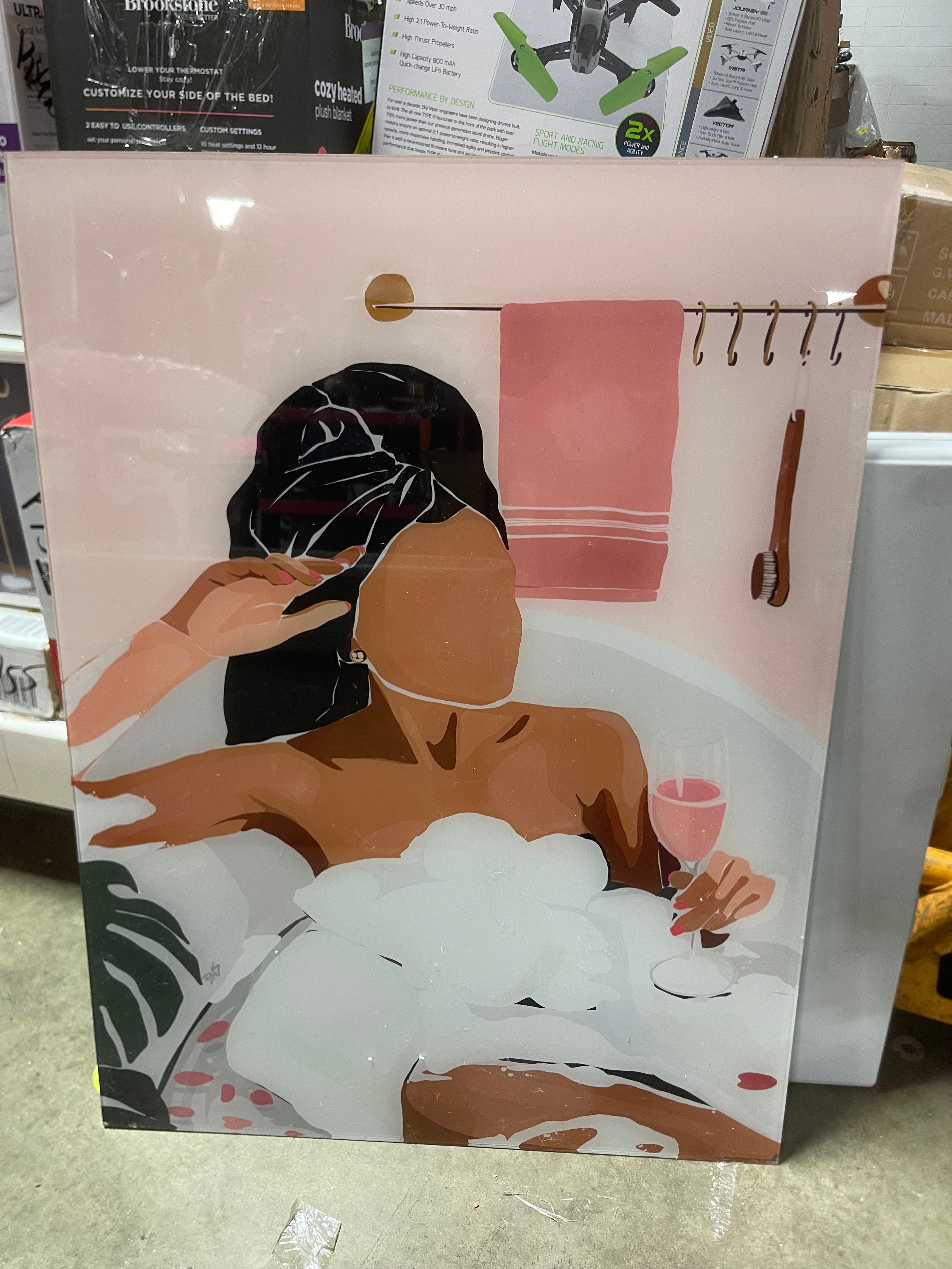 Bathroom Decor Wall Art Relaxing Black Women In Bathtub Wall De