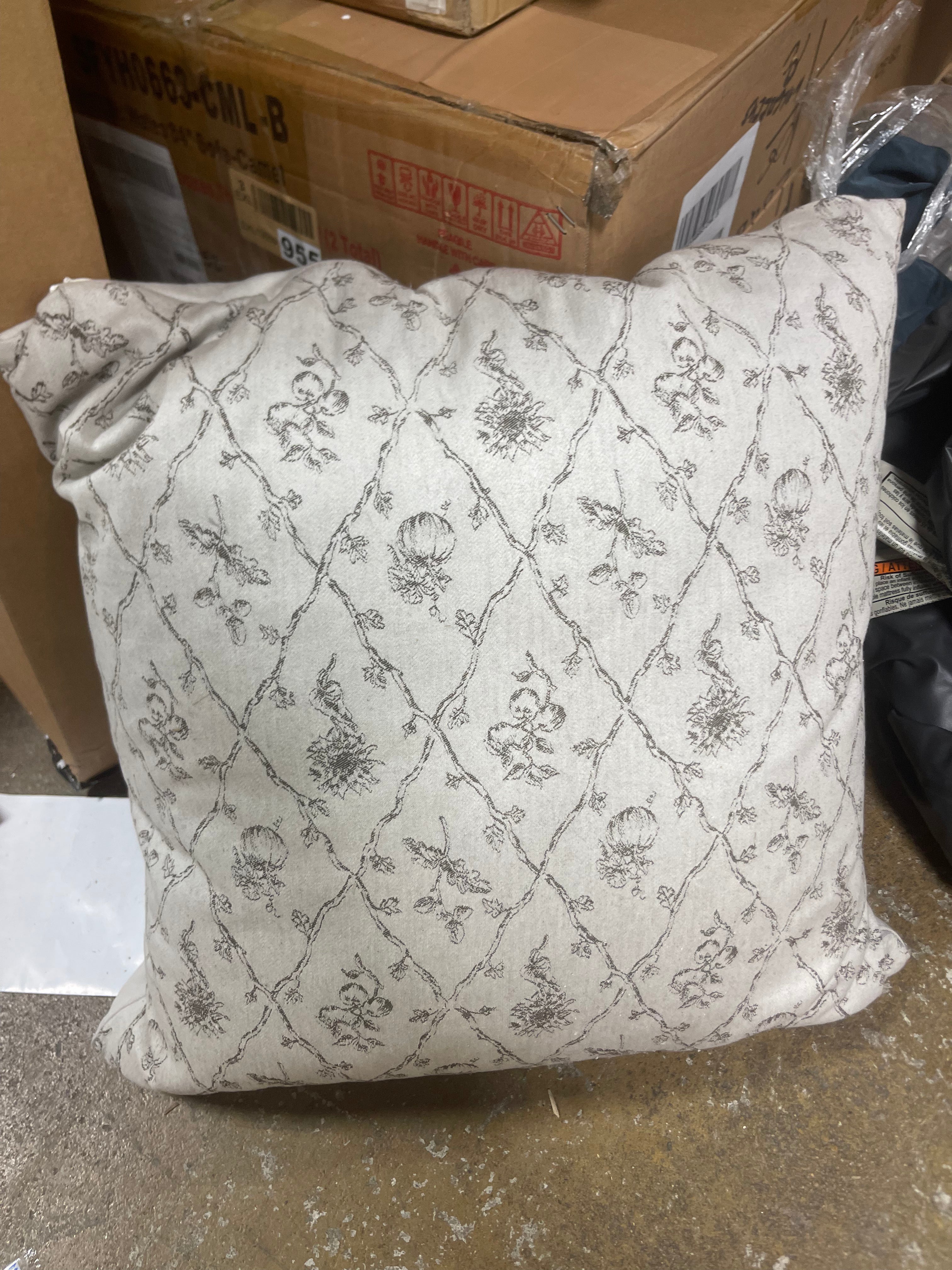 Oversized Woven Harvest Square Throw Pillow Cream