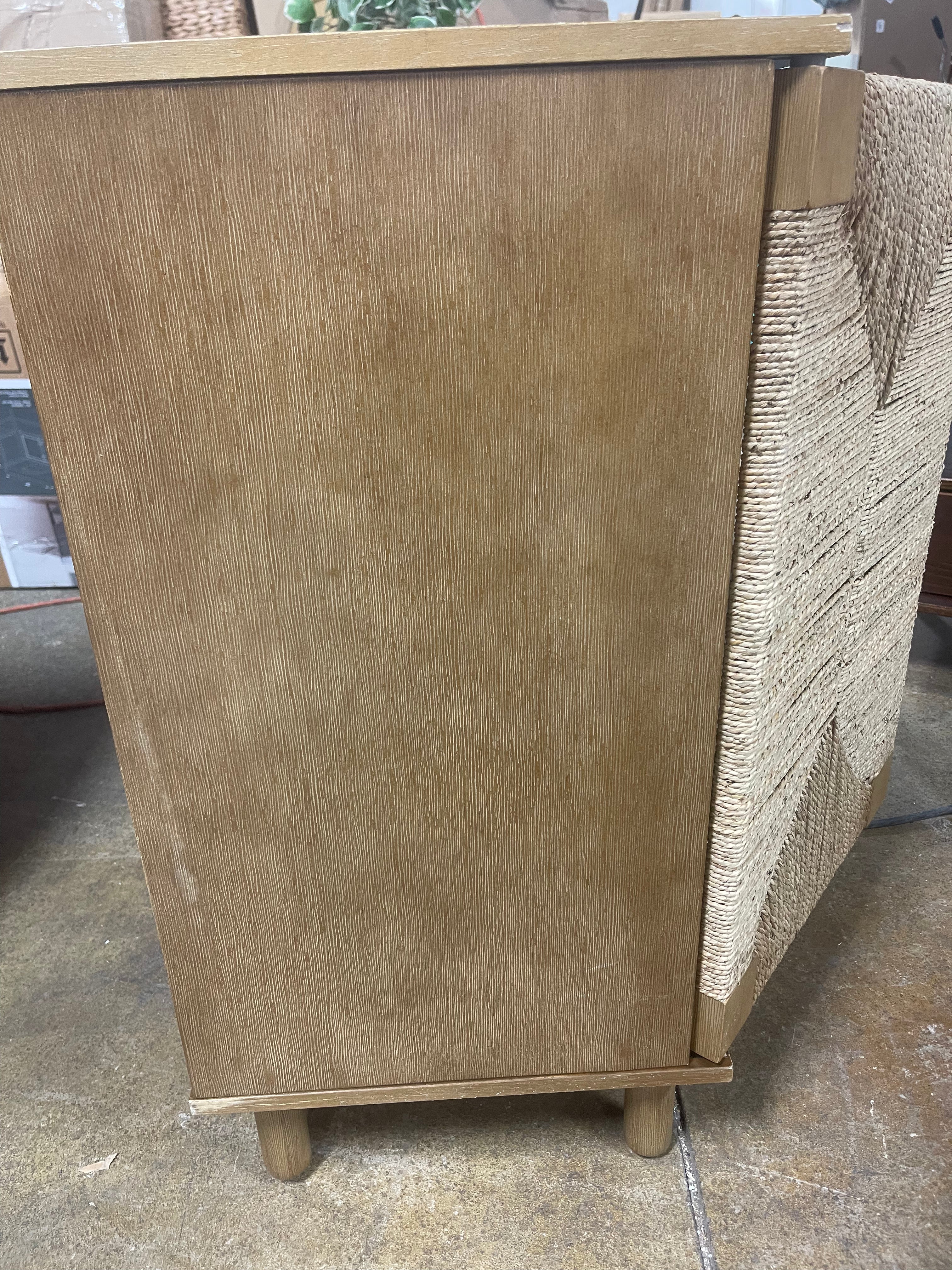 Natural Storage Cabinet, Sideboard Storage Cabinet with 2 Doors & Adjustable Shelf, Light Brown Accent Cabinet for Hallway