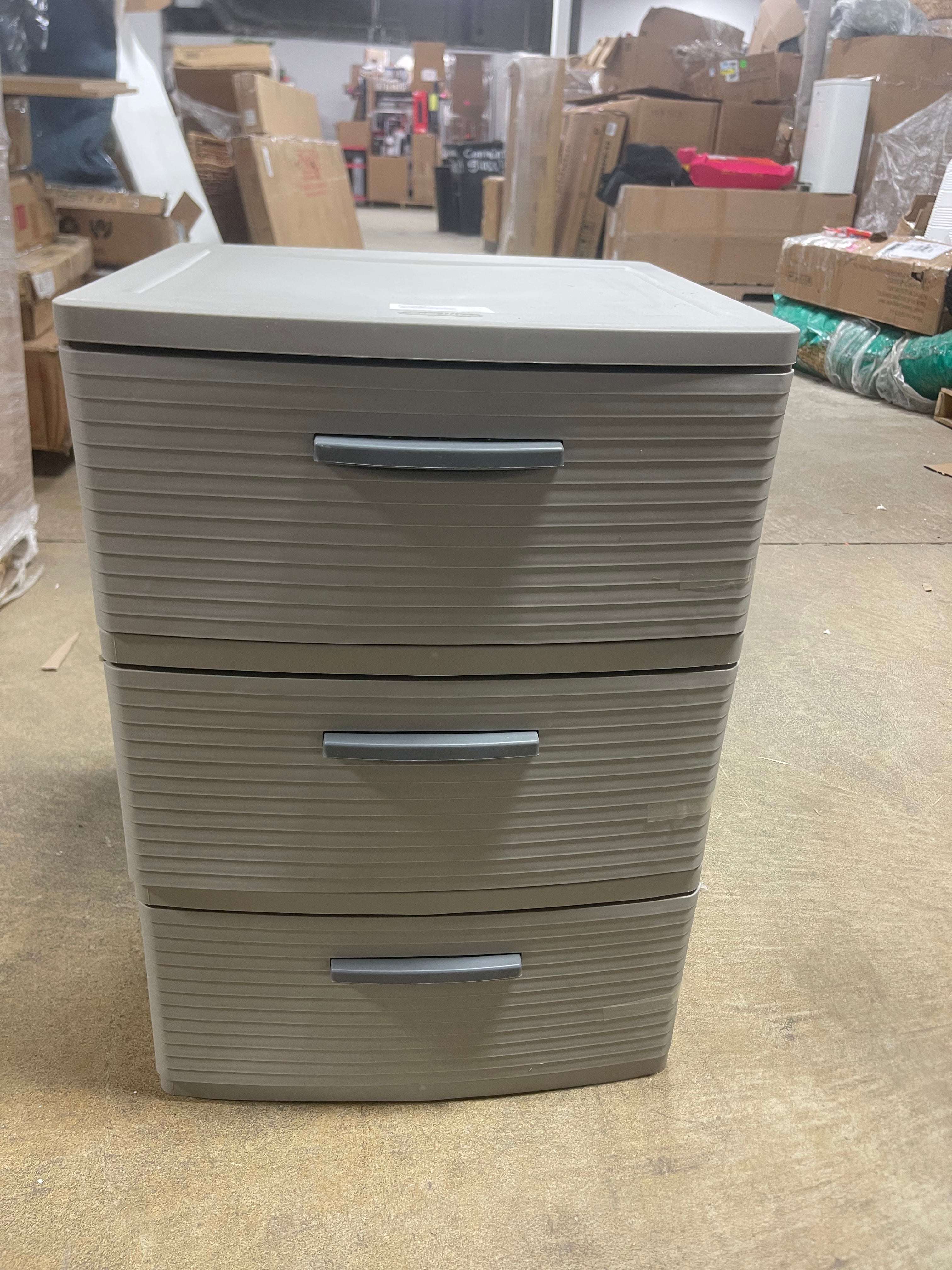 3 Drawer Storage Cabinet Gray