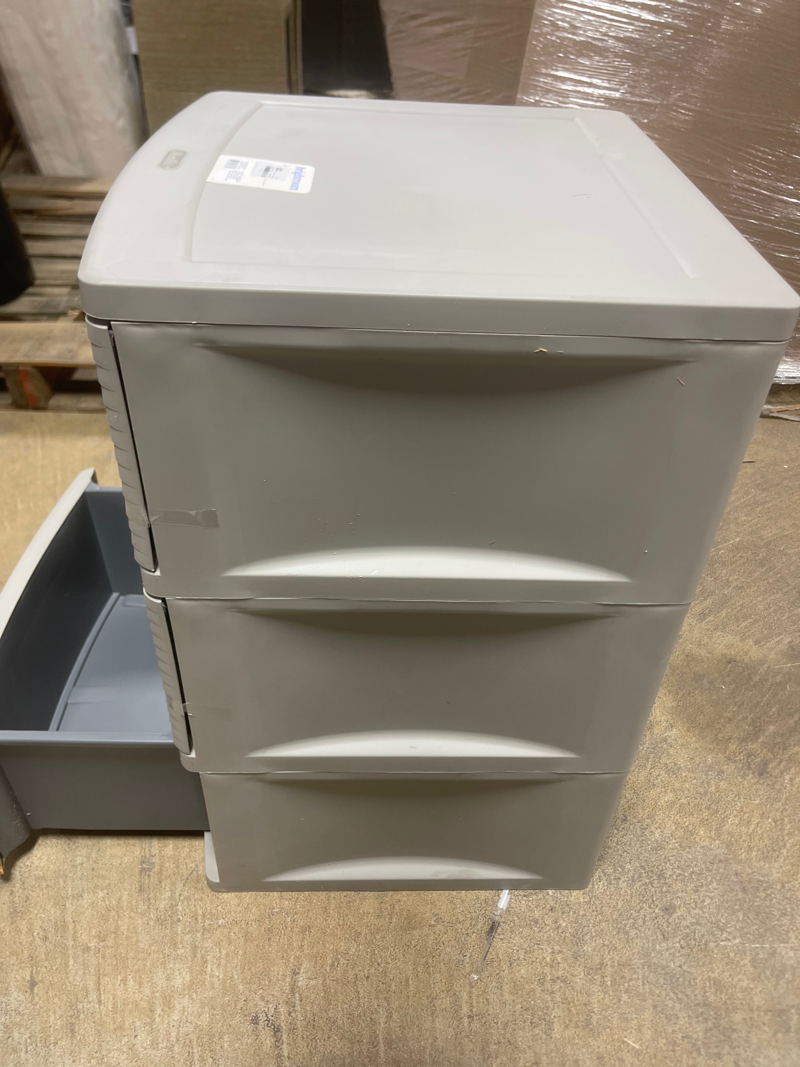 3 Drawer Storage Cabinet Gray