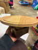 Wooden Cake Stand with Glass Cloche -  Rubberwood Pedestal, Farmhouse Style