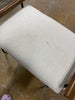 Cushioned Metal & Wood Ottoman - Cream/Black