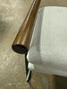 Cushioned Metal & Wood Ottoman - Cream/Black