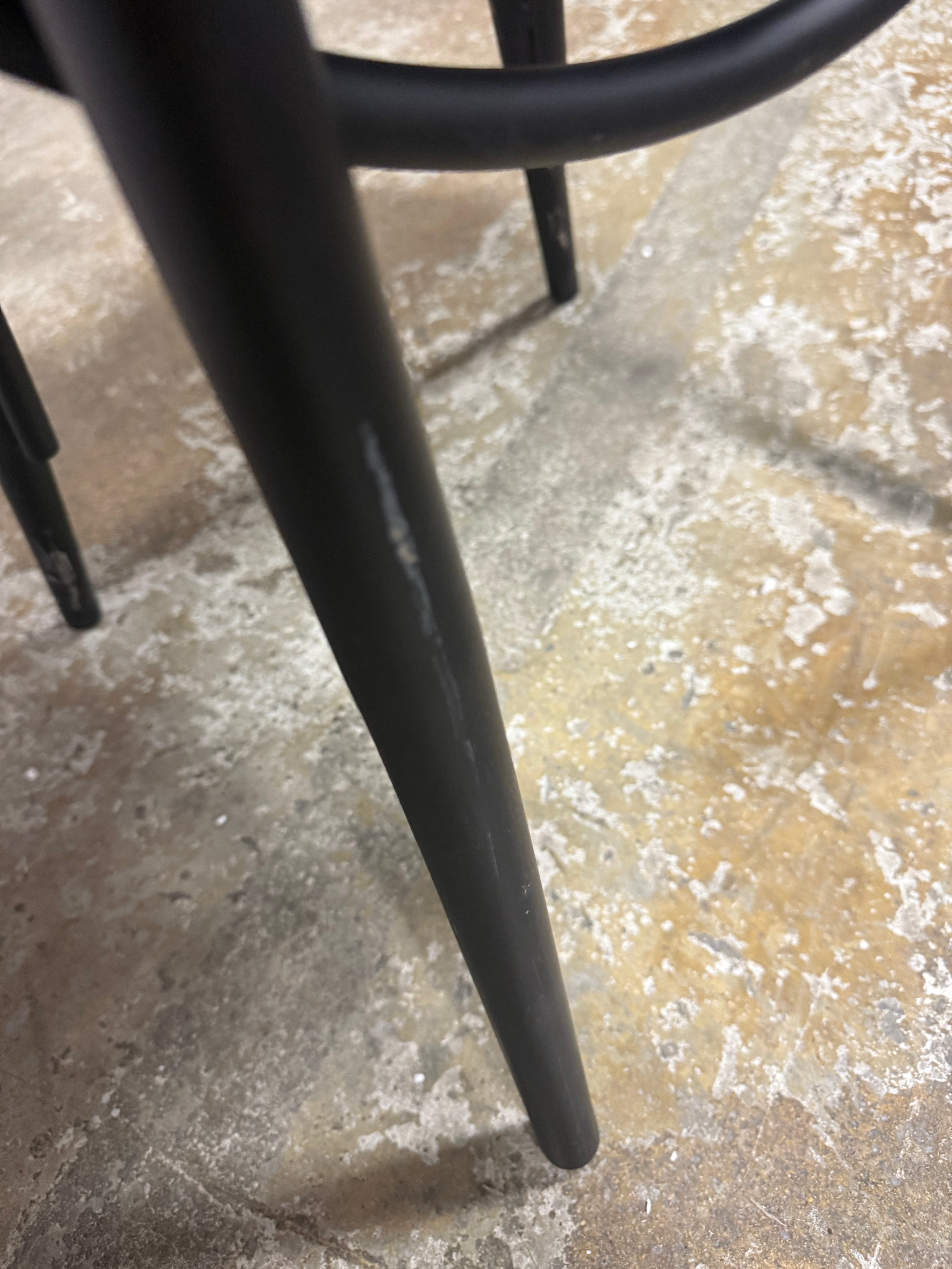 1-Piece Emery Metal Bistro Chair Matte Black - Steel Frame, No Assembly, Curved Back