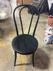 1-Piece Emery Metal Bistro Chair Matte Black - Steel Frame, No Assembly, Curved Back