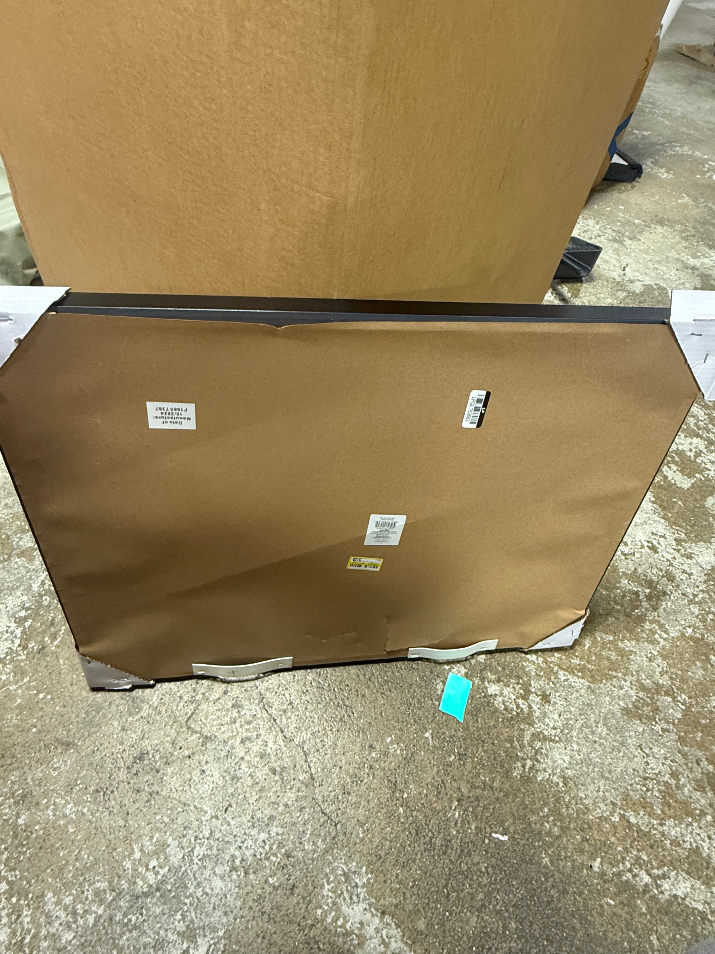 Abstract Lake Framed Wall Art - Modern Decor, Polystyrene Gold & Black Frame