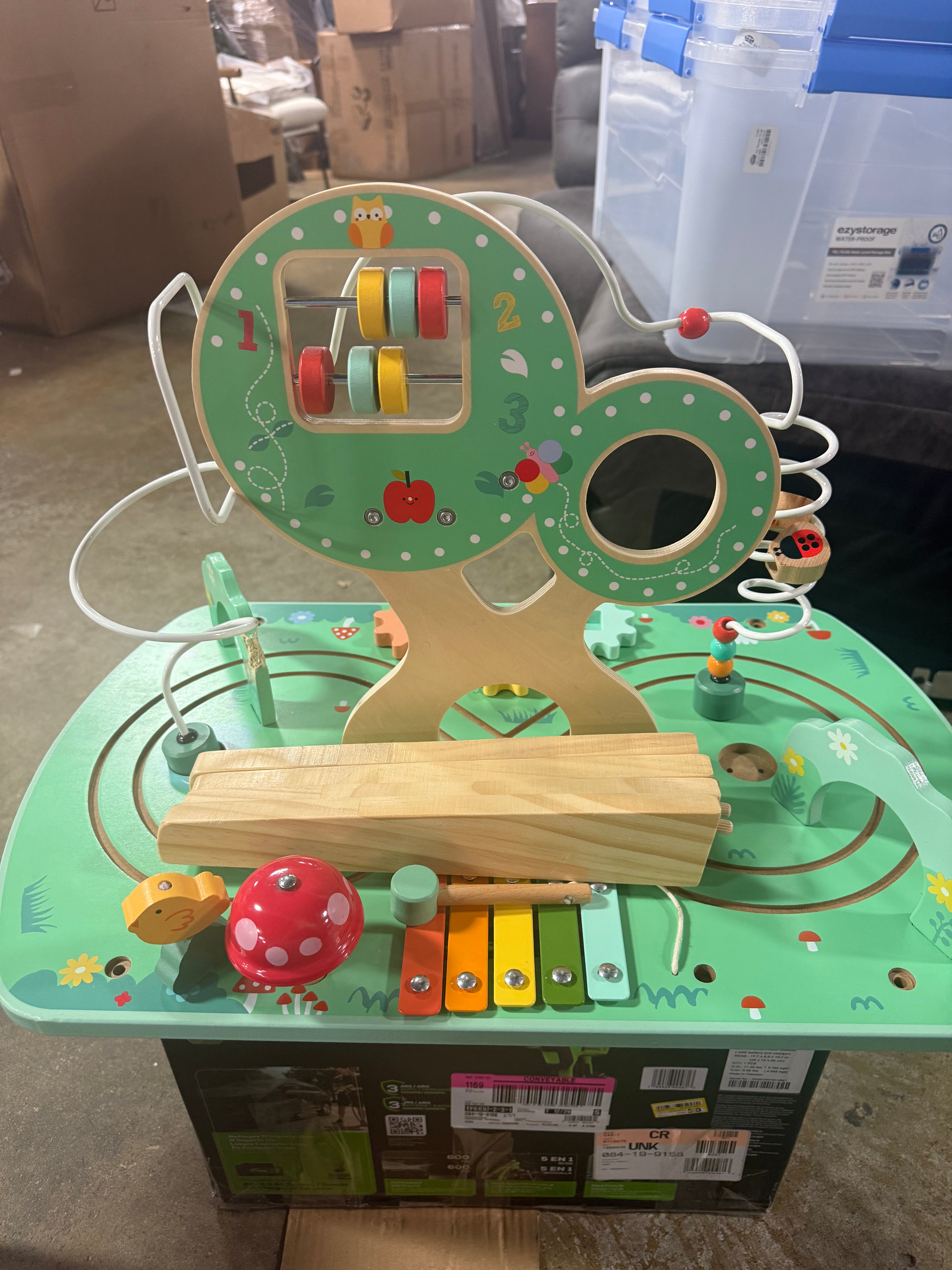 Activity Table - Music & Multiple Activities, Wood & Metal, Creative Thinking, Fine Motor Skills