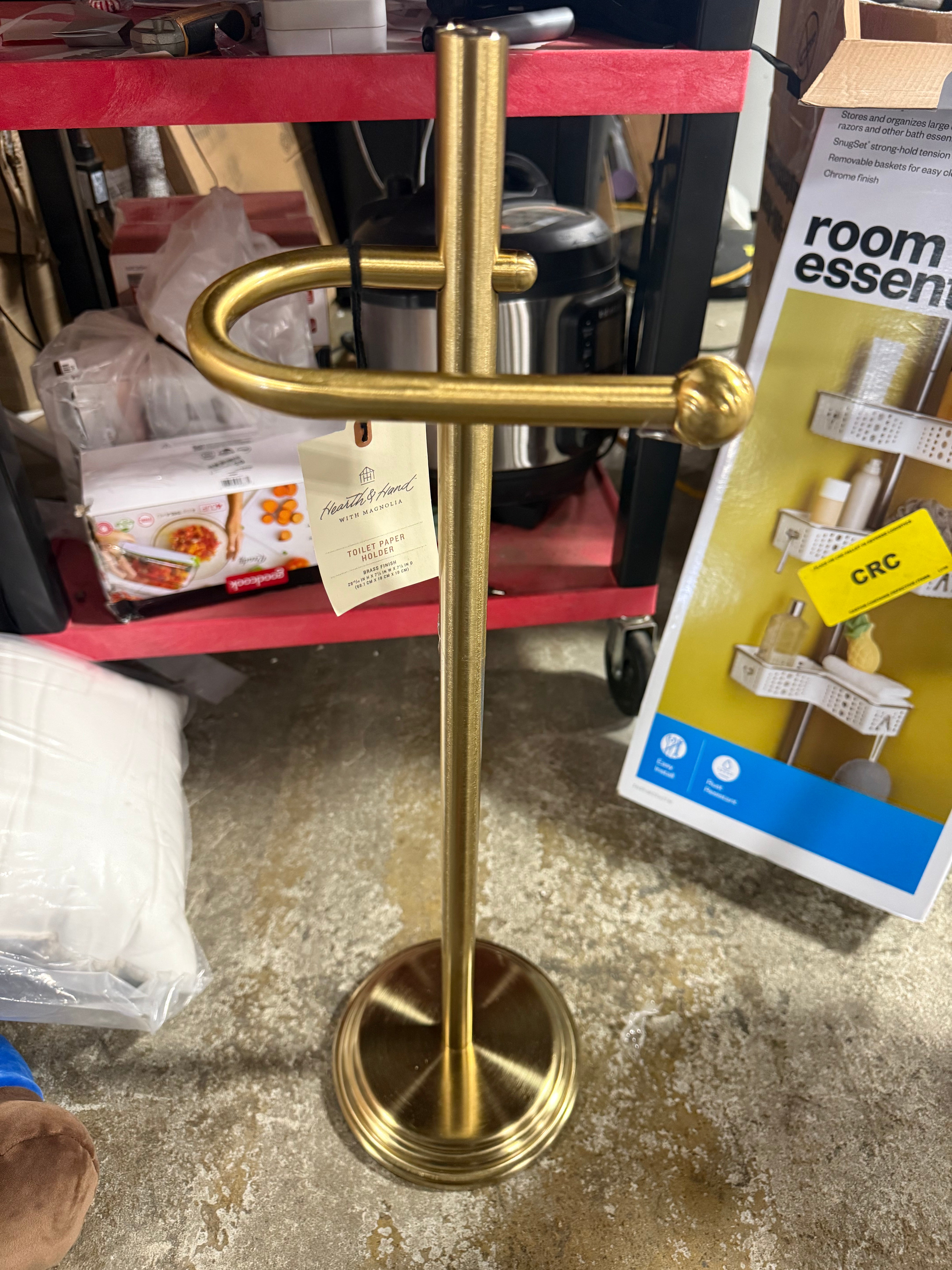 Brass Toilet Paper Stand Brushed Finish