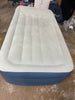 Elevated Pillow Rest Queen Air Mattress with Internal Pump - Off-White/Blue