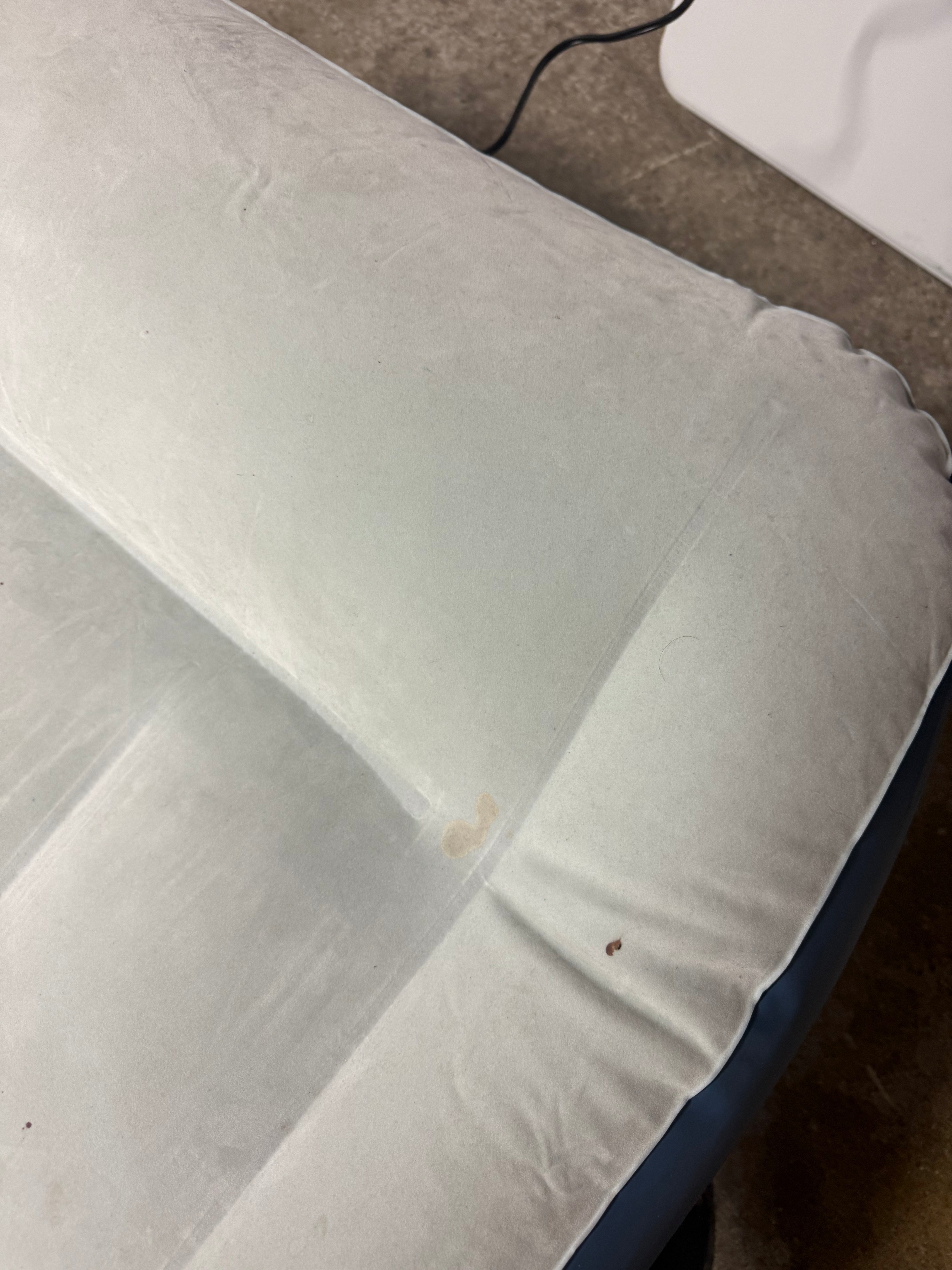 Elevated Pillow Rest Queen Air Mattress with Internal Pump - Off-White/Blue