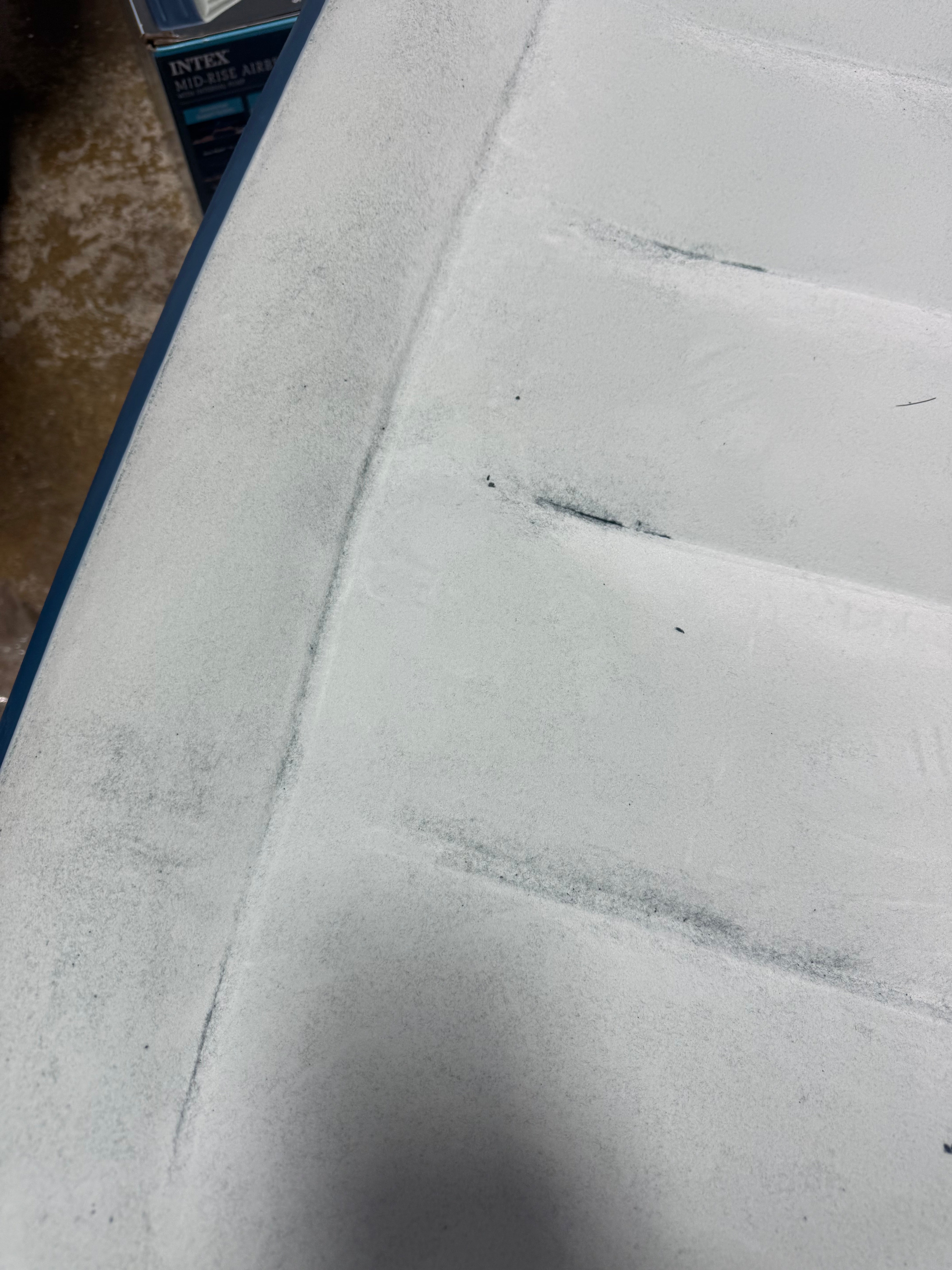 Elevated Pillow Rest Queen Air Mattress with Internal Pump - Off-White/Blue